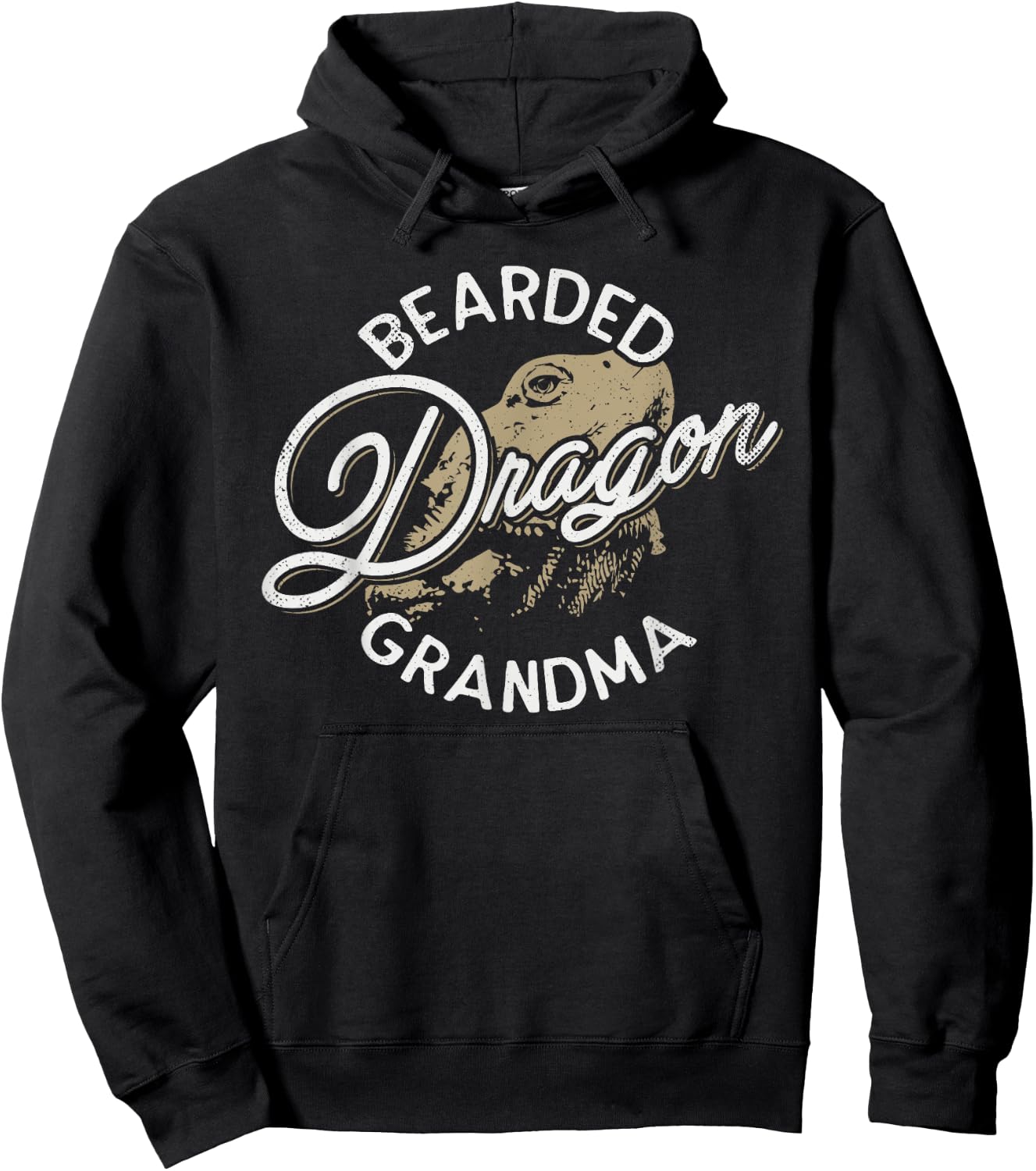 Bearded Dragon Grandma Pogona Reptile Lizard Lover Themed Hoodie - Hoodie | Black