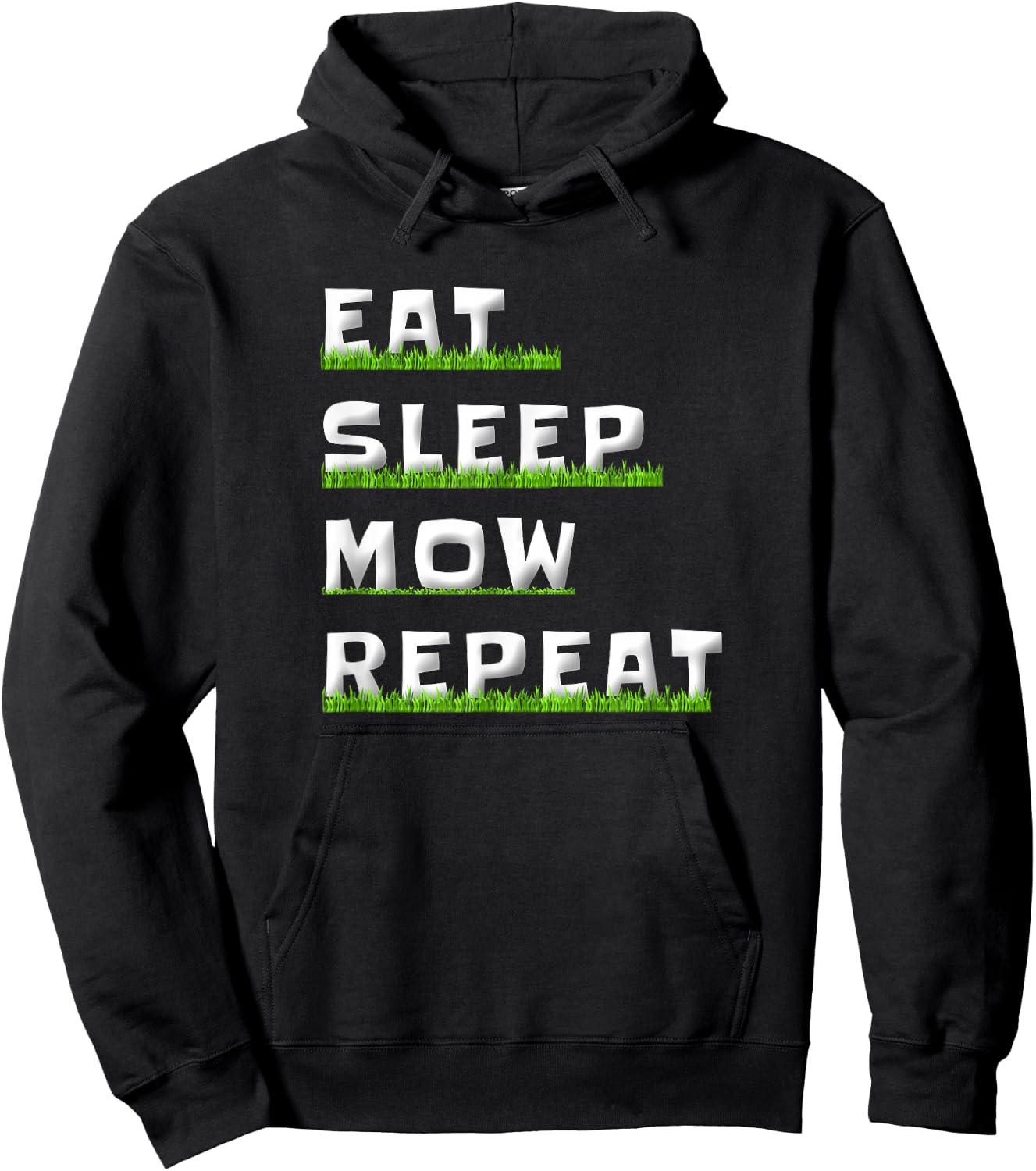 Eat Sleep Mow Repeat Grass Cutting Funny Lawn Mowing Dad Men Hoodie - Hoodie | Black