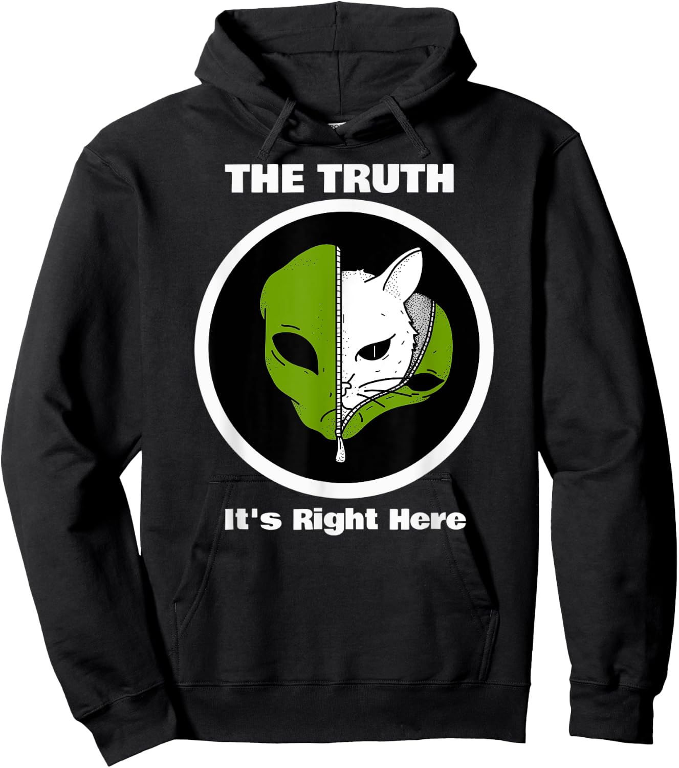 Funny Space Halloween Humor of Kitty Cat in Alien Costume Men Women Kids Hoodie - Hoodie | Black