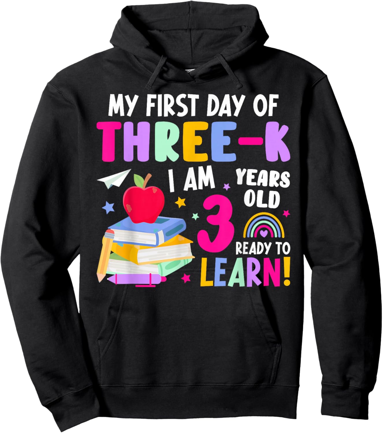 My First Day of Three-K 3K Student 3K Teacher Hoodie - Hoodie | Black