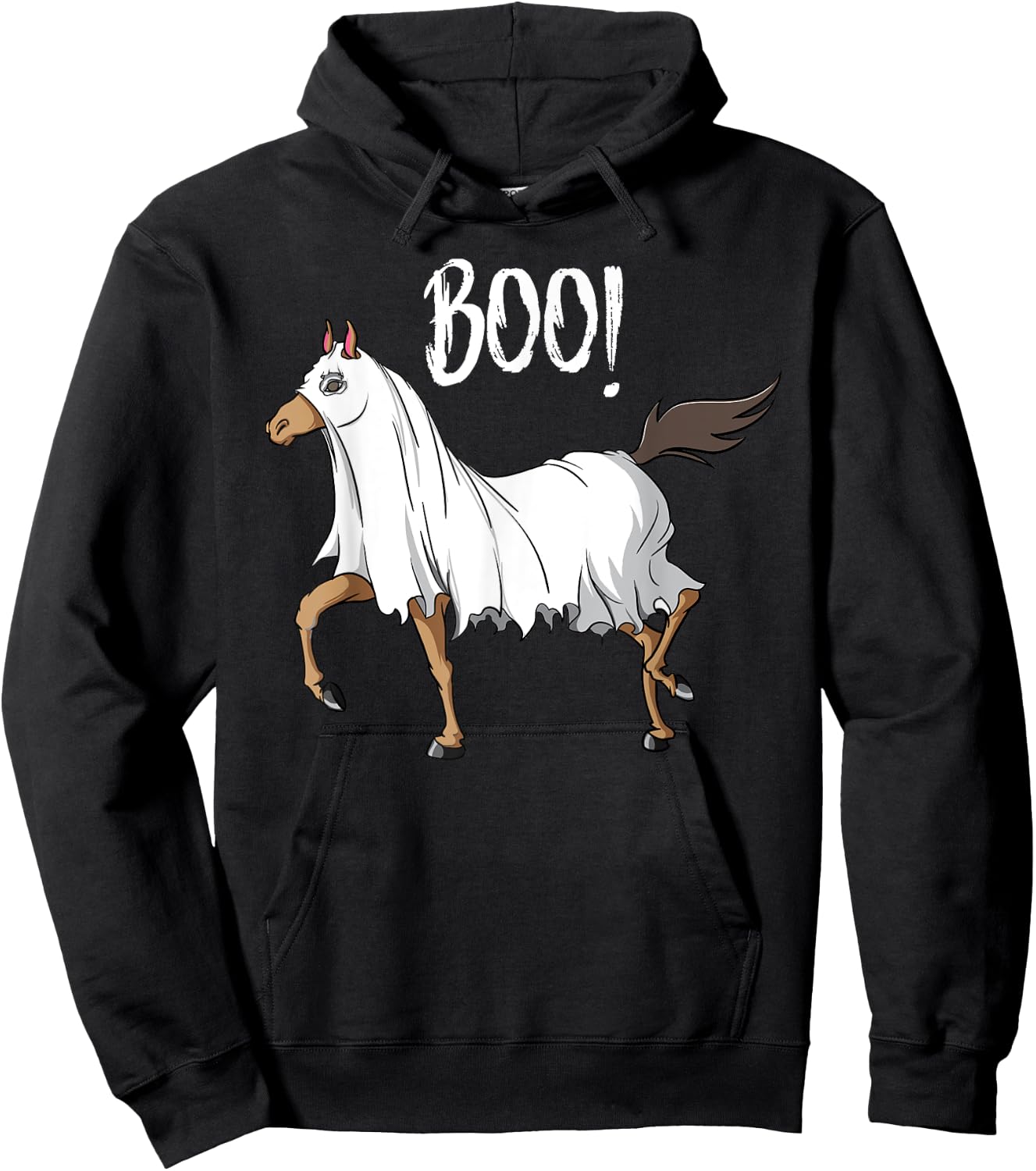 Horse Ghost Costume Funny Equestrian Horse Lover Halloween Hoodie - Hoodie | Black