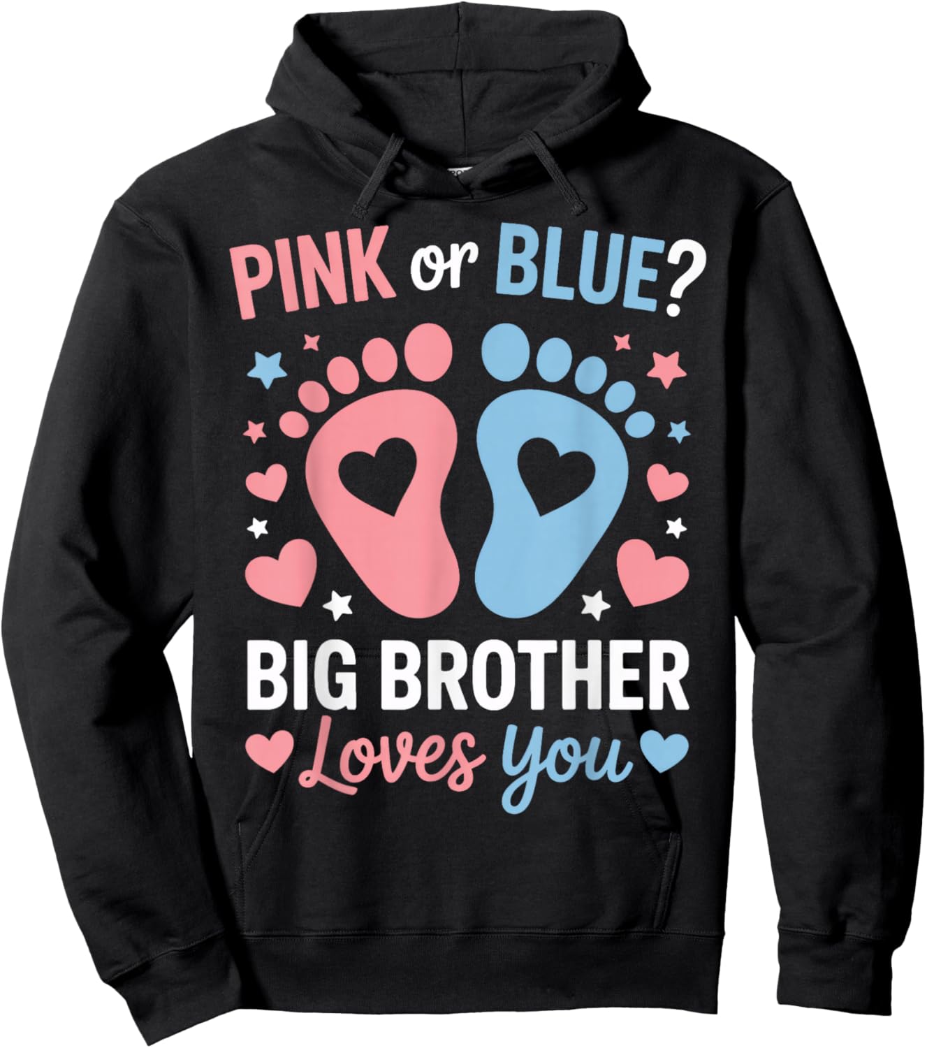 Big Brother Loves You Gender Reveal Toddler Event Hoodie - Hoodie | Black