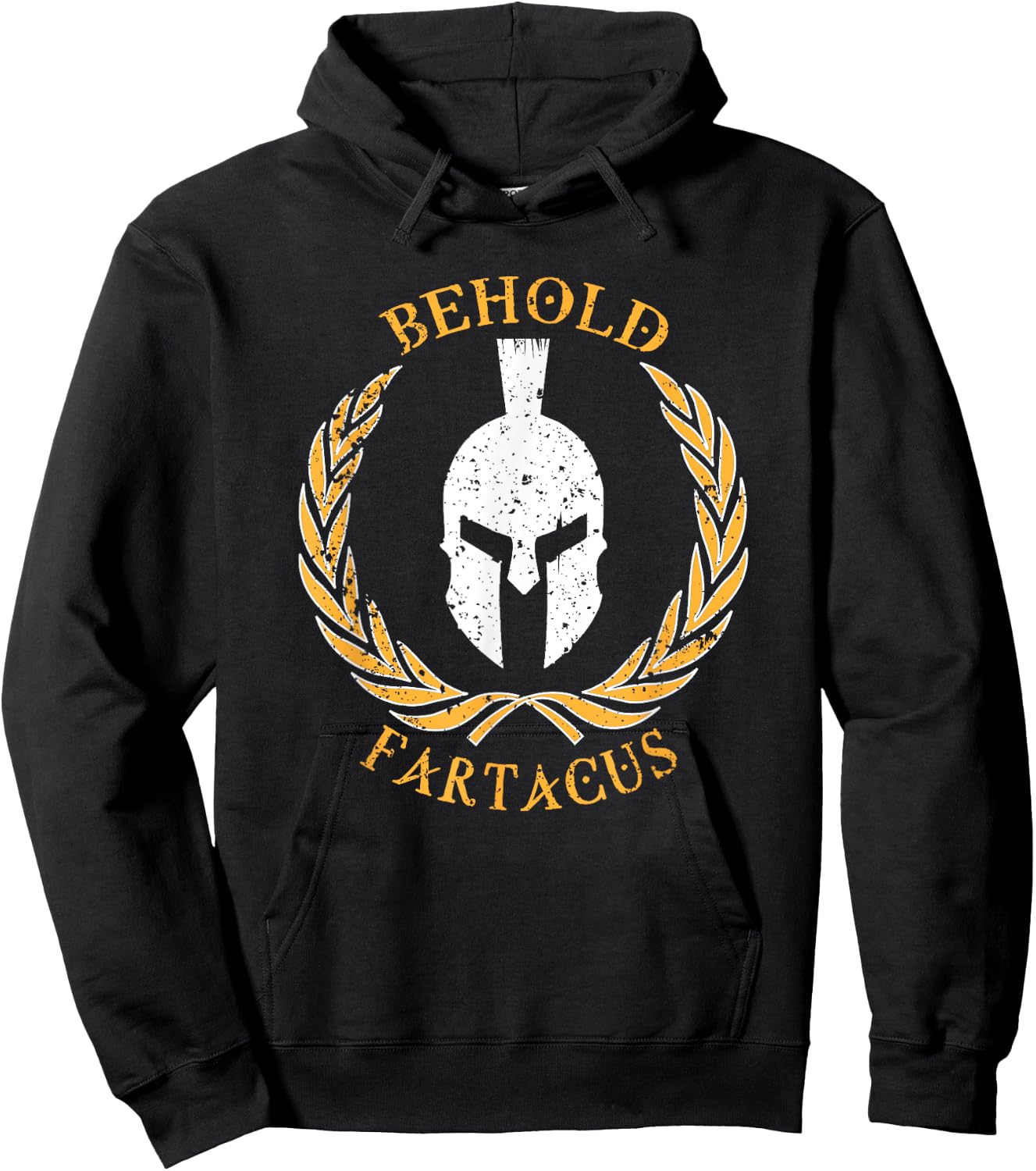 Behold Fartacus , Distressed Fart Greek Gods Gift Hoodie - Hoodie | Black