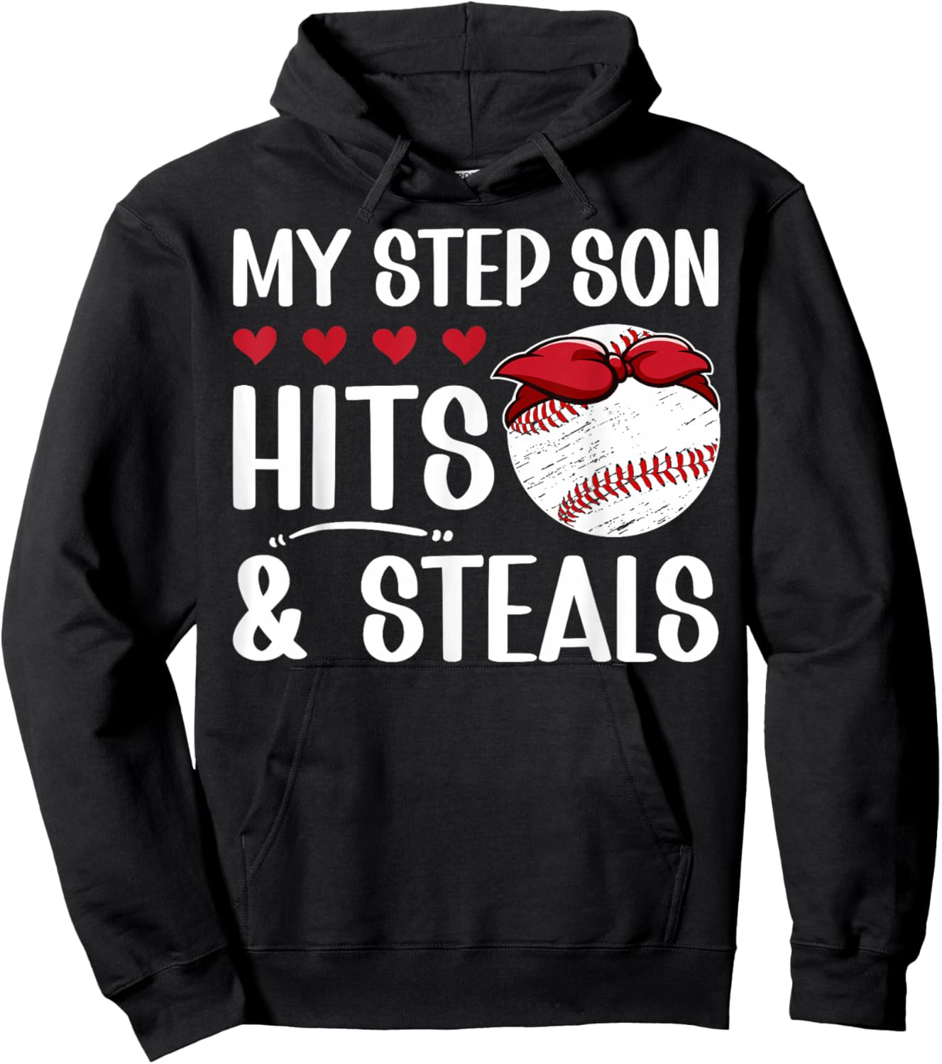 My Step Son Baseball Step-Mom Of A Baseball Player Stepmom Hoodie - Hoodie | Black