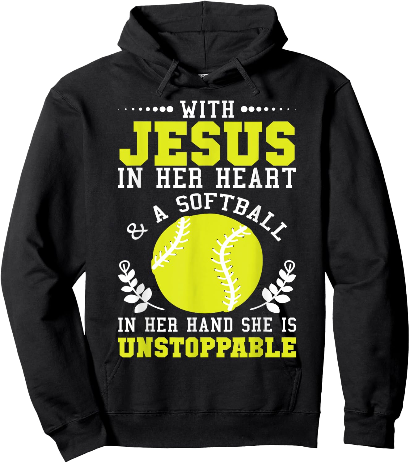 Christian Softball Religious Baseball Gift Hoodie - Hoodie | Black