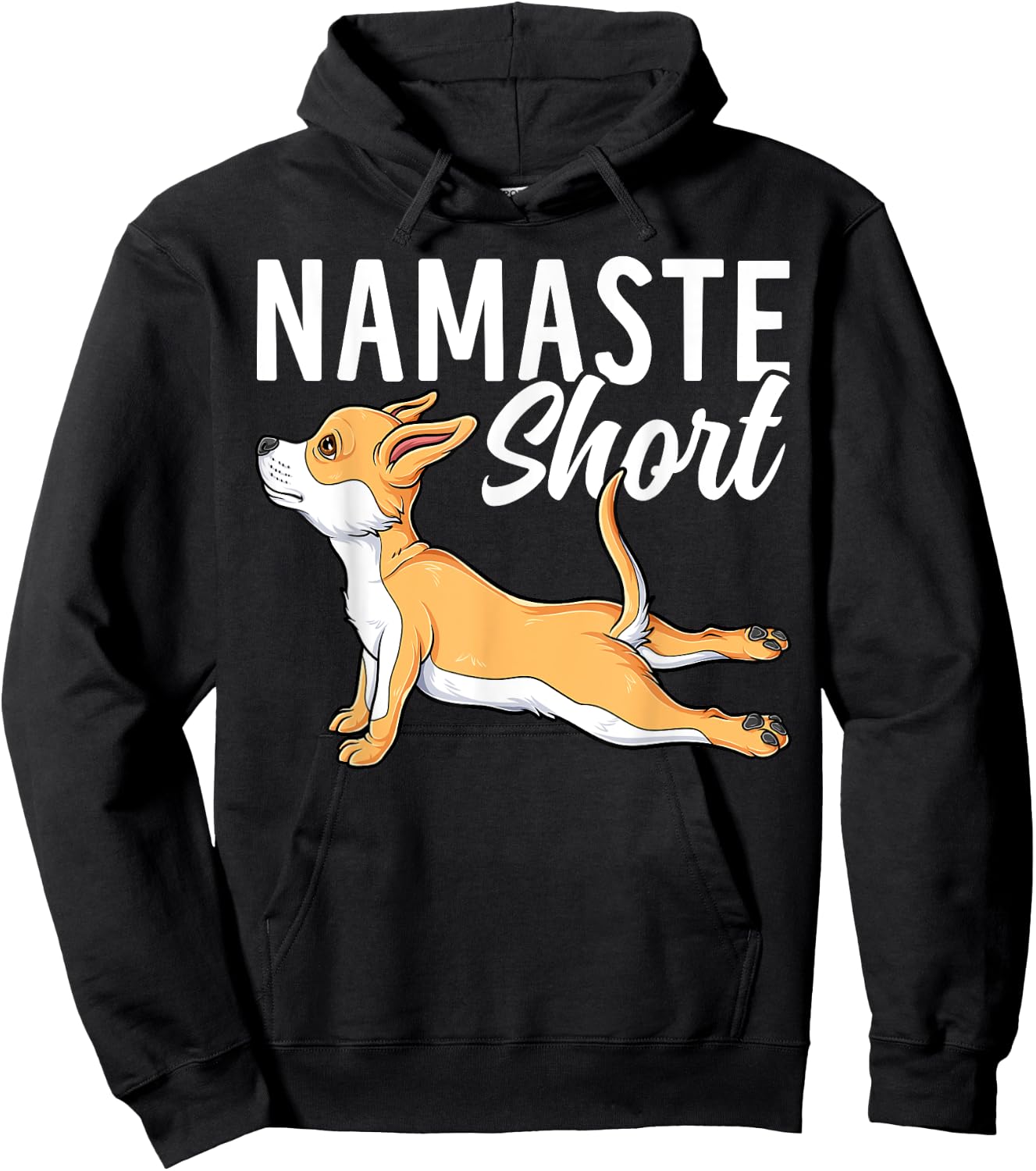 Namaste Short Funny Chihuahua Dog Lover Yoga Pose Hoodie - Hoodie | Black