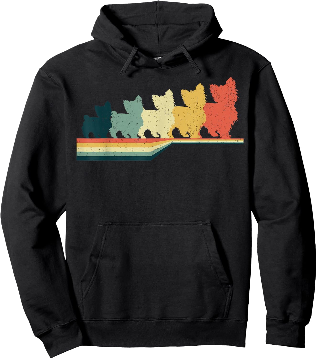 Yorkie Poo Dog Cute Pet Art Vintage Retro Hoodie - Hoodie | Black