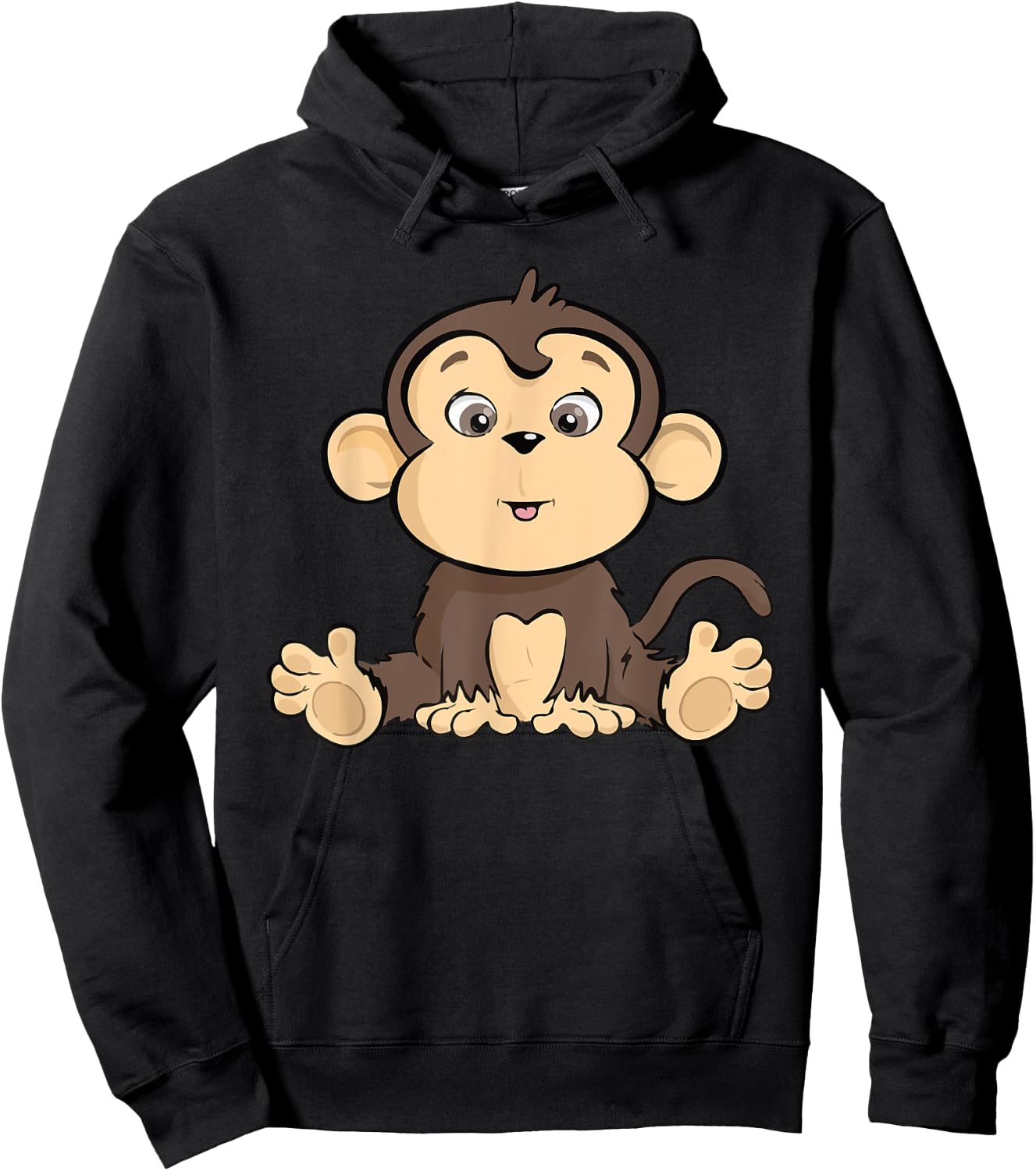 Cute Monkey Hoodie - Hoodie | Black
