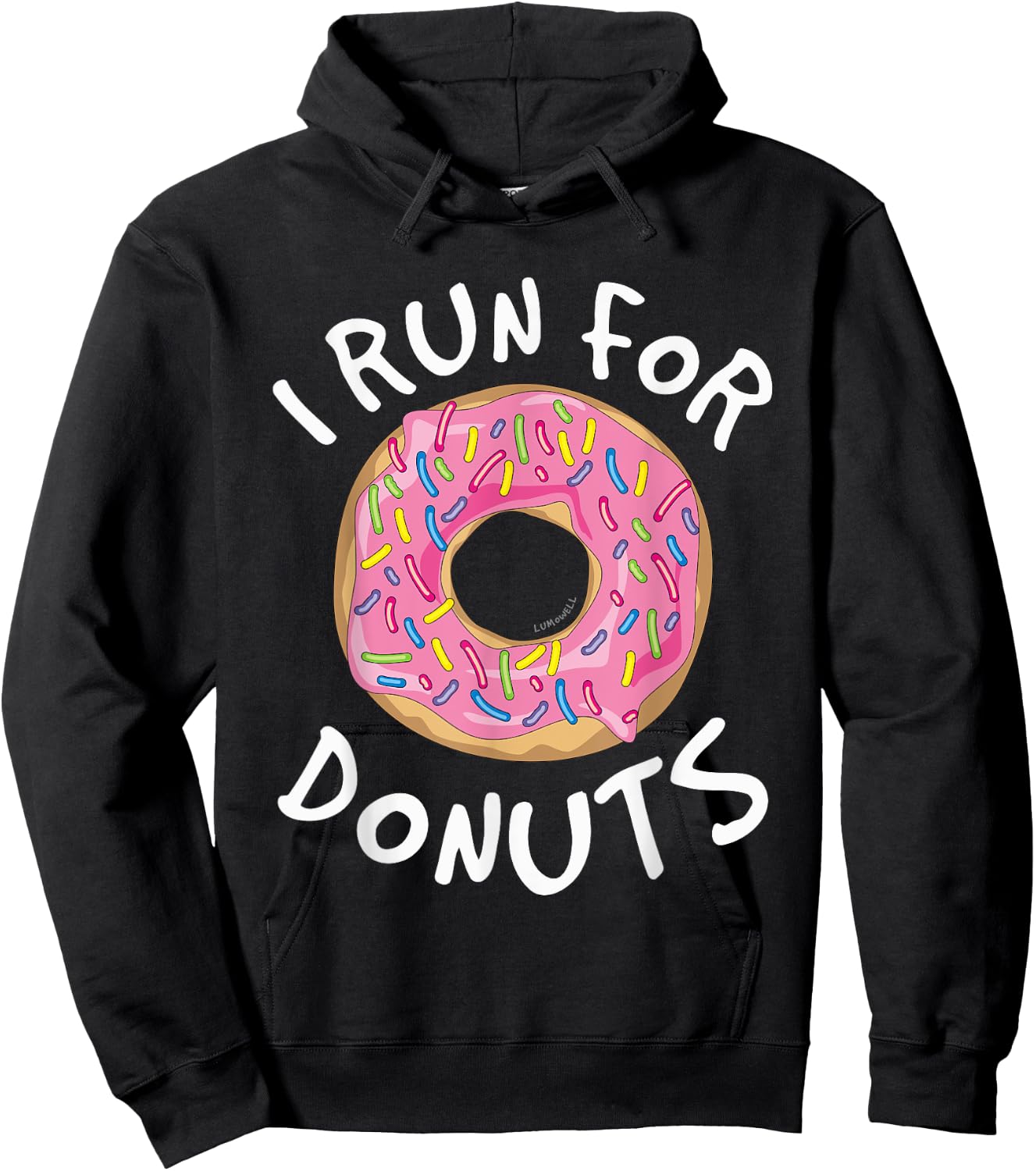 Funny Donut - I Run For Donuts Shirt - Running Hoodie - Hoodie | Black