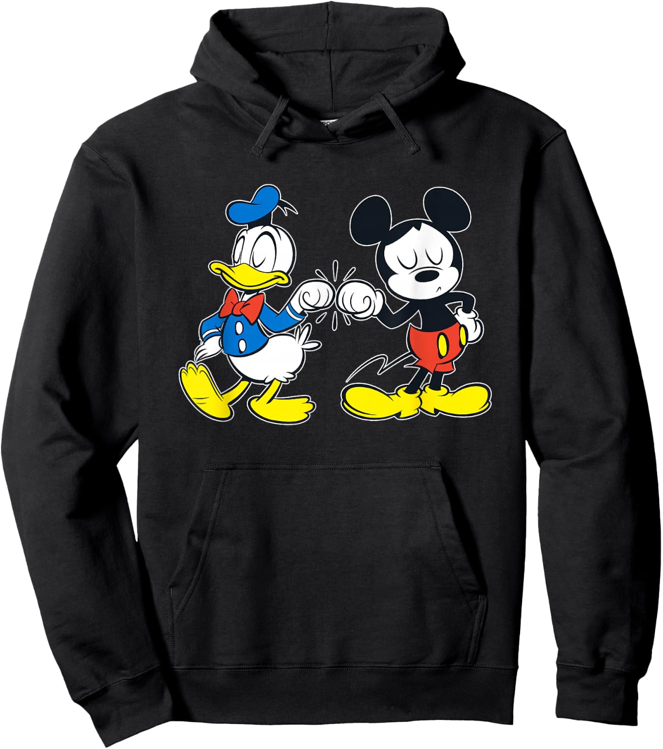 Disney Mickey Mouse and Donald Duck Best Friends Outline Small Hoodie - Hoodie | Black