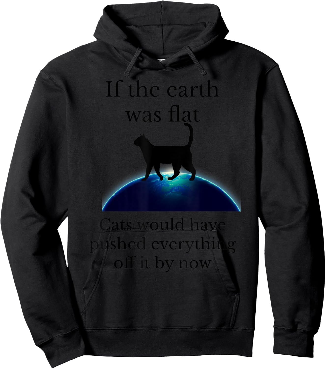 If the Earth was flat cats would have pushed everything off Hoodie - Hoodie | Black