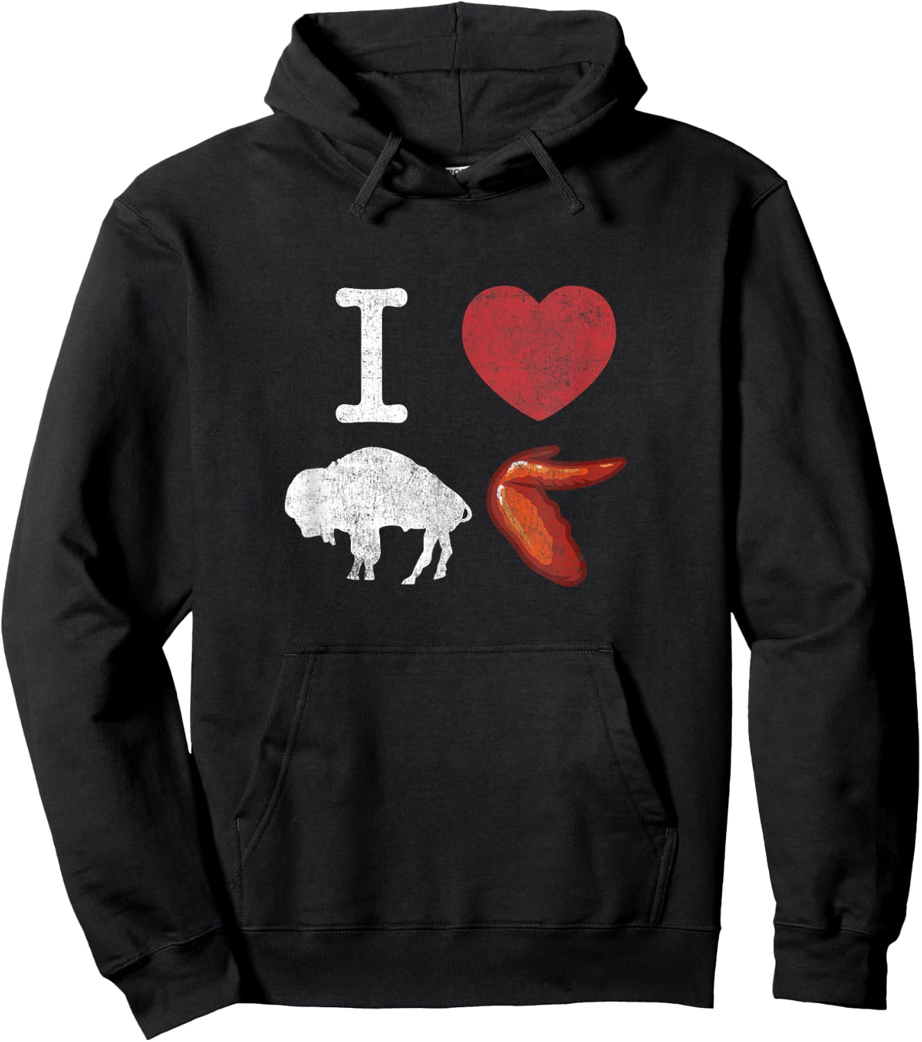 I Love Buffalo Wings - Chicken Wings Shirt Hoodie - Hoodie | Black