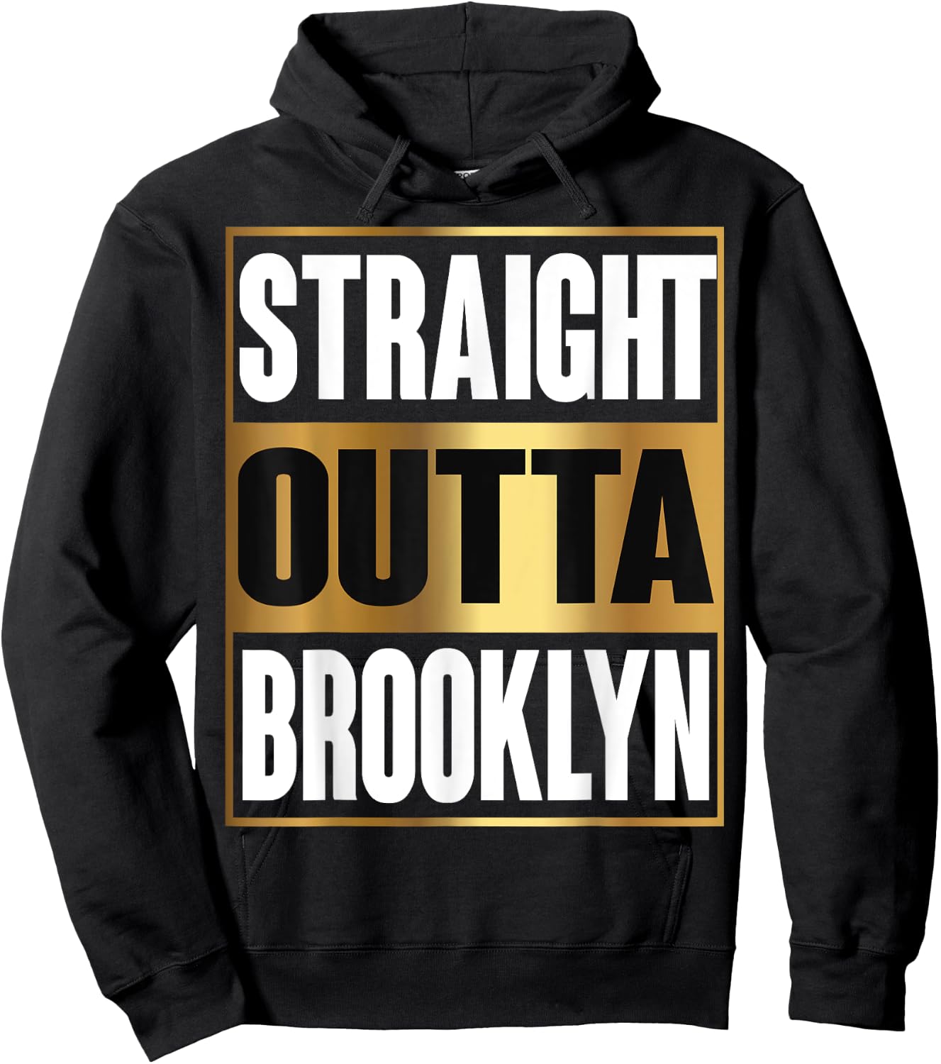 Straight Outta Brooklyn Shirt New York Funny Gift Hoodie - Hoodie | Black