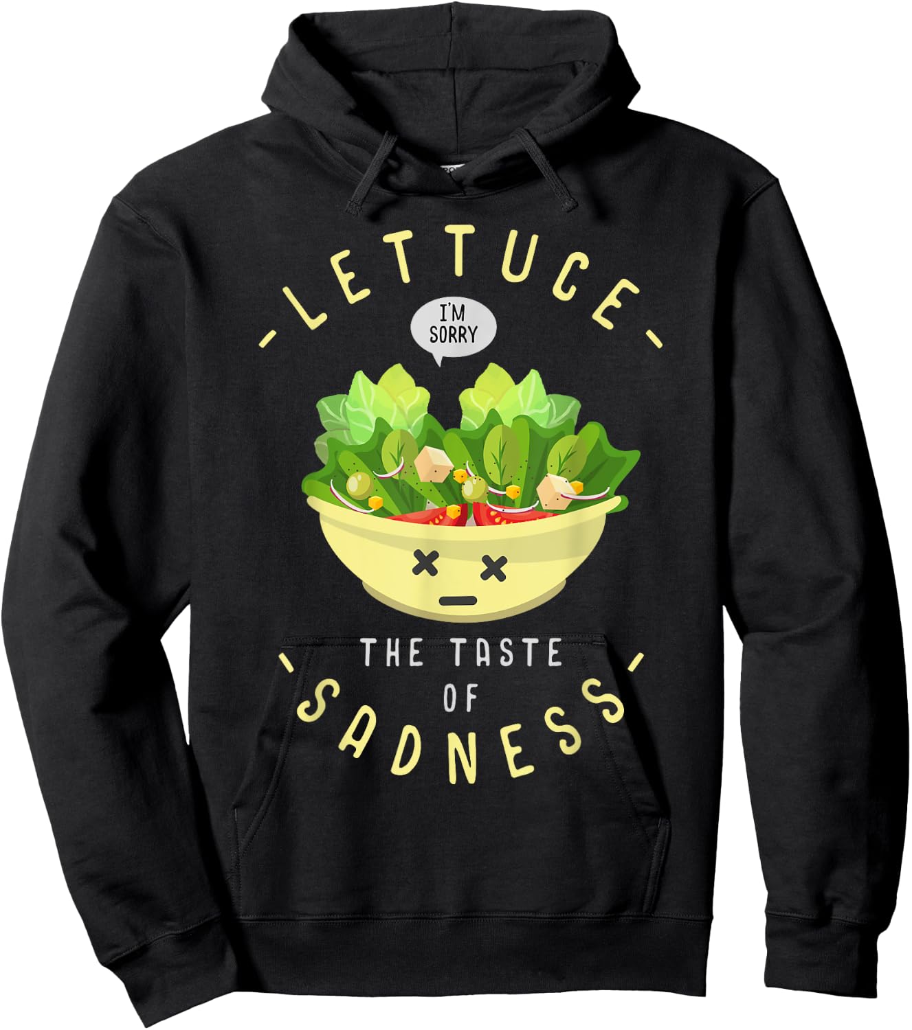 Salad The Taste of Sadness Design Funny Diet Hoodie - Hoodie | Black