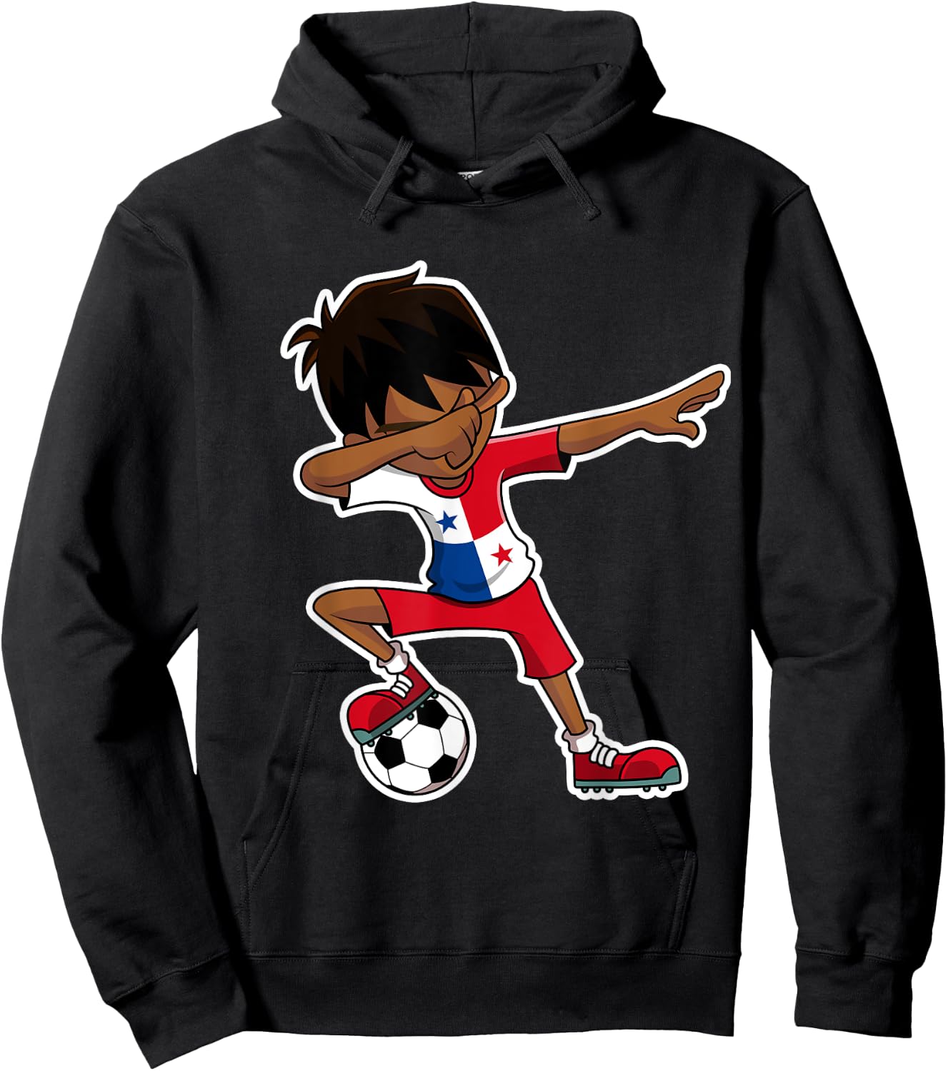 Dabbing Soccer Boy Panama Shirt, Panamanian Flag Jersey Hoodie - Hoodie | Black