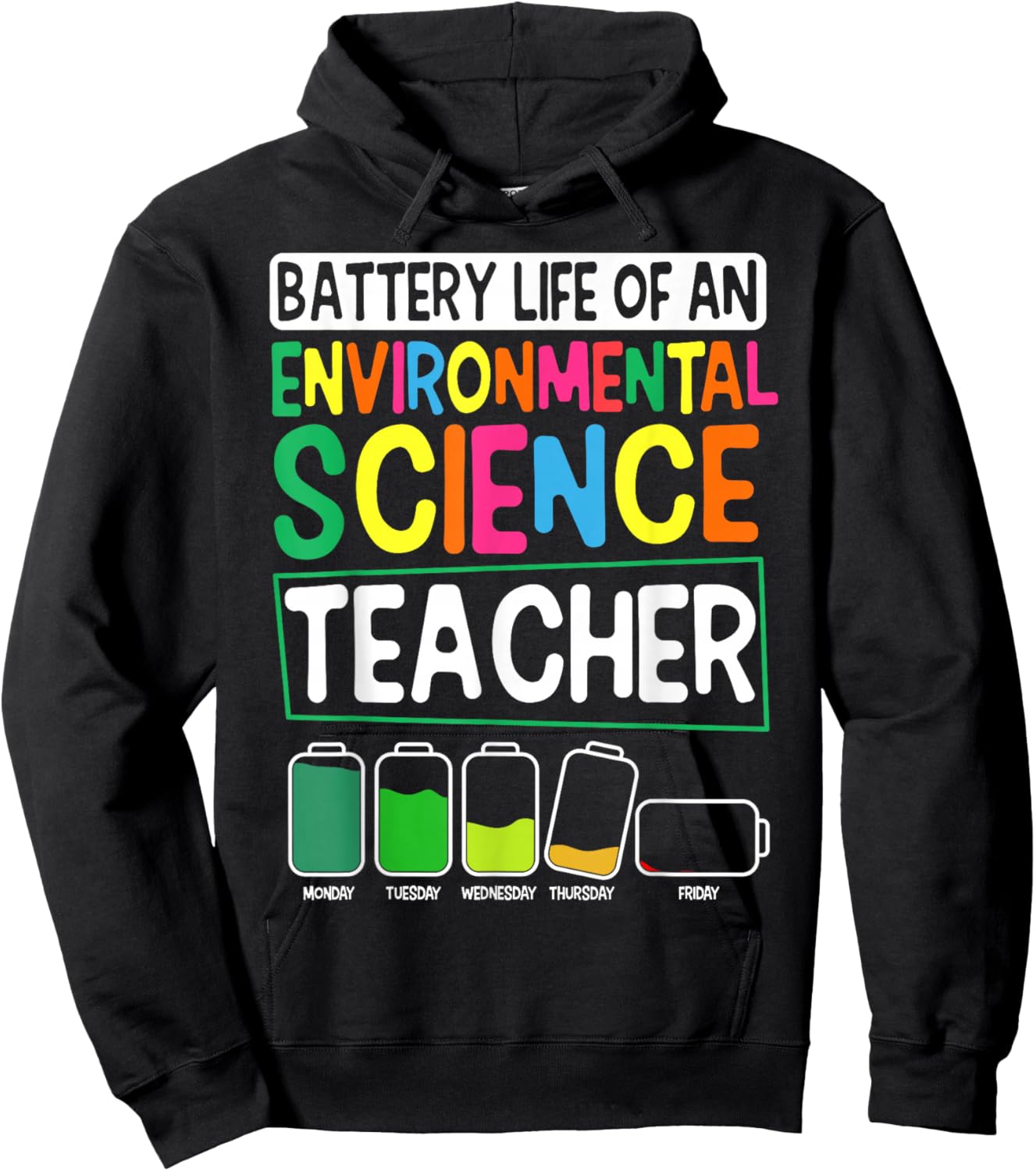 Battery Life of an Environmental Science Teacher Educator Hoodie - Hoodie | Black