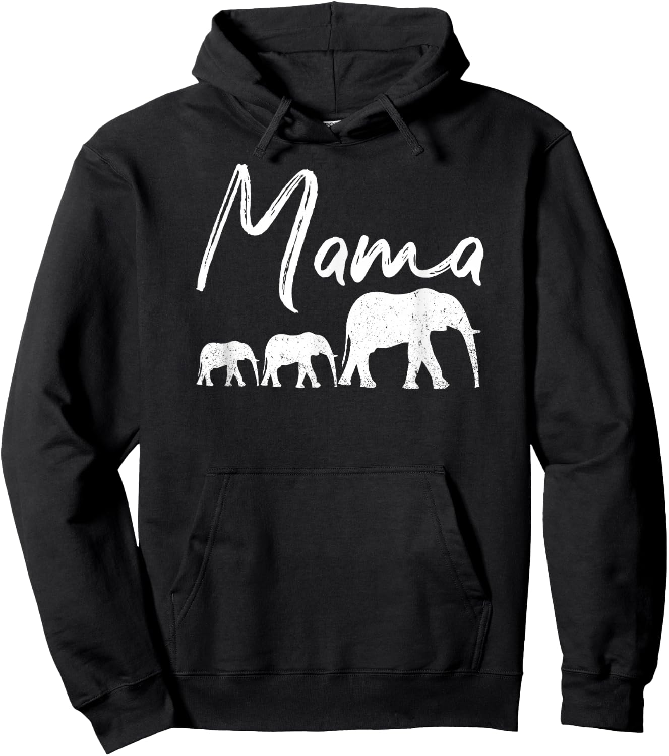 MAMA Shirt ELEPHANT Mother's Day Christmas Mommy Mom Best Hoodie - Hoodie | Black