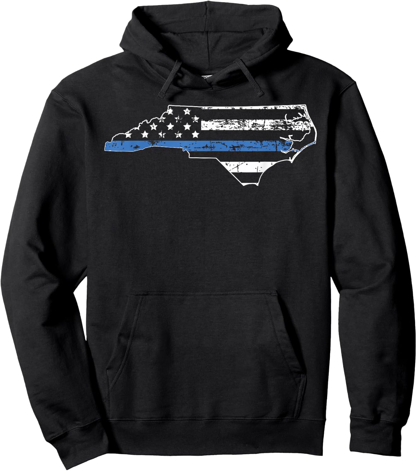 North Carolina Thin Blue Line Law Enforcement T Shirt Hoodie - Hoodie | Black