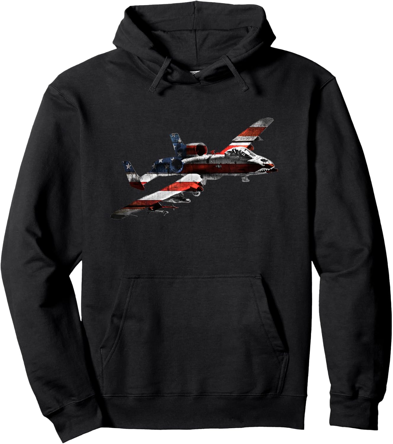 American Flag A-10 Warthog Hoodie - Hoodie | Black