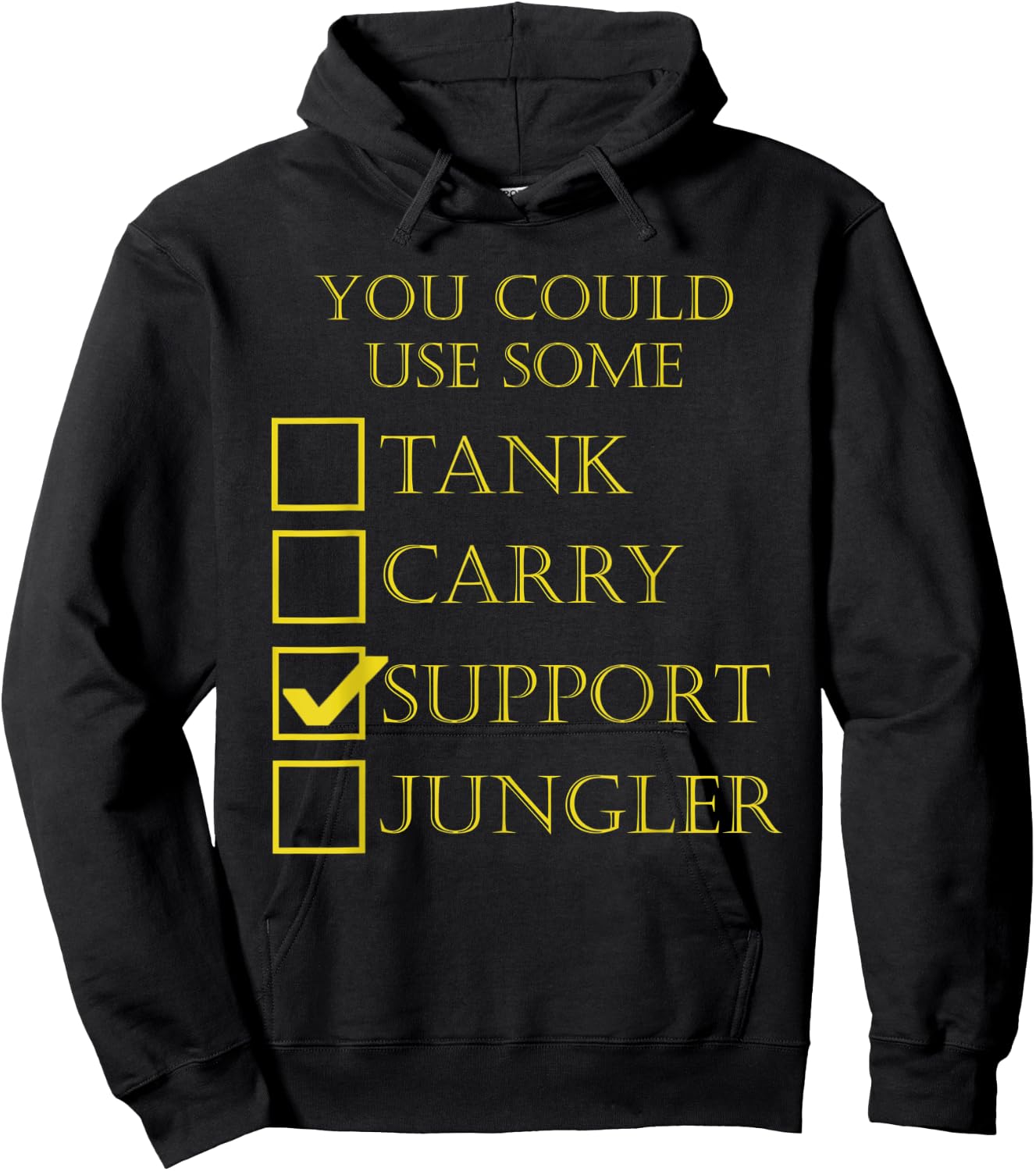 Funny Gaming League Support Hoodie - Hoodie | Black