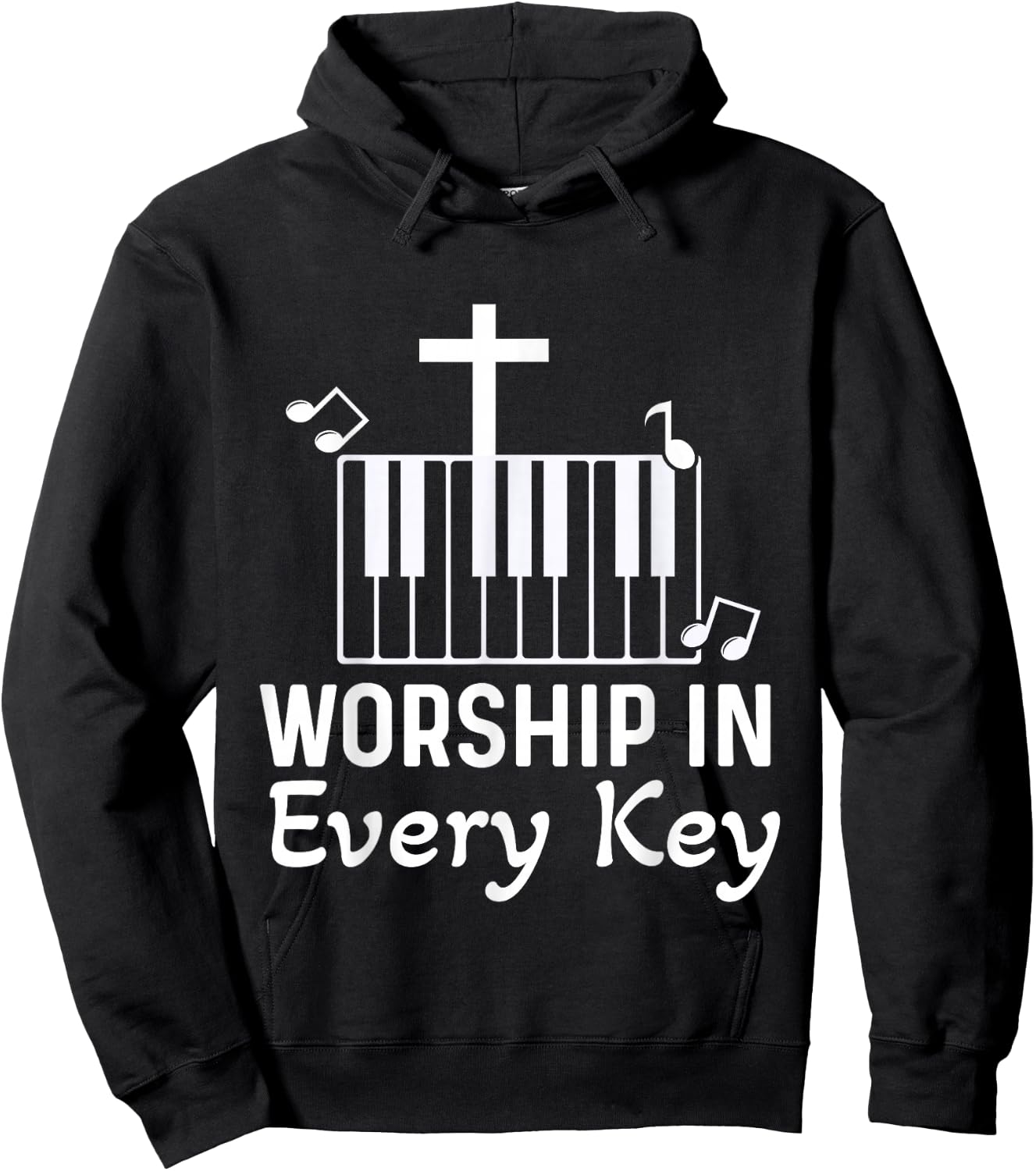 Christian Pianist Jesus Piano Player Musician Worship Lover Hoodie - Hoodie | Black