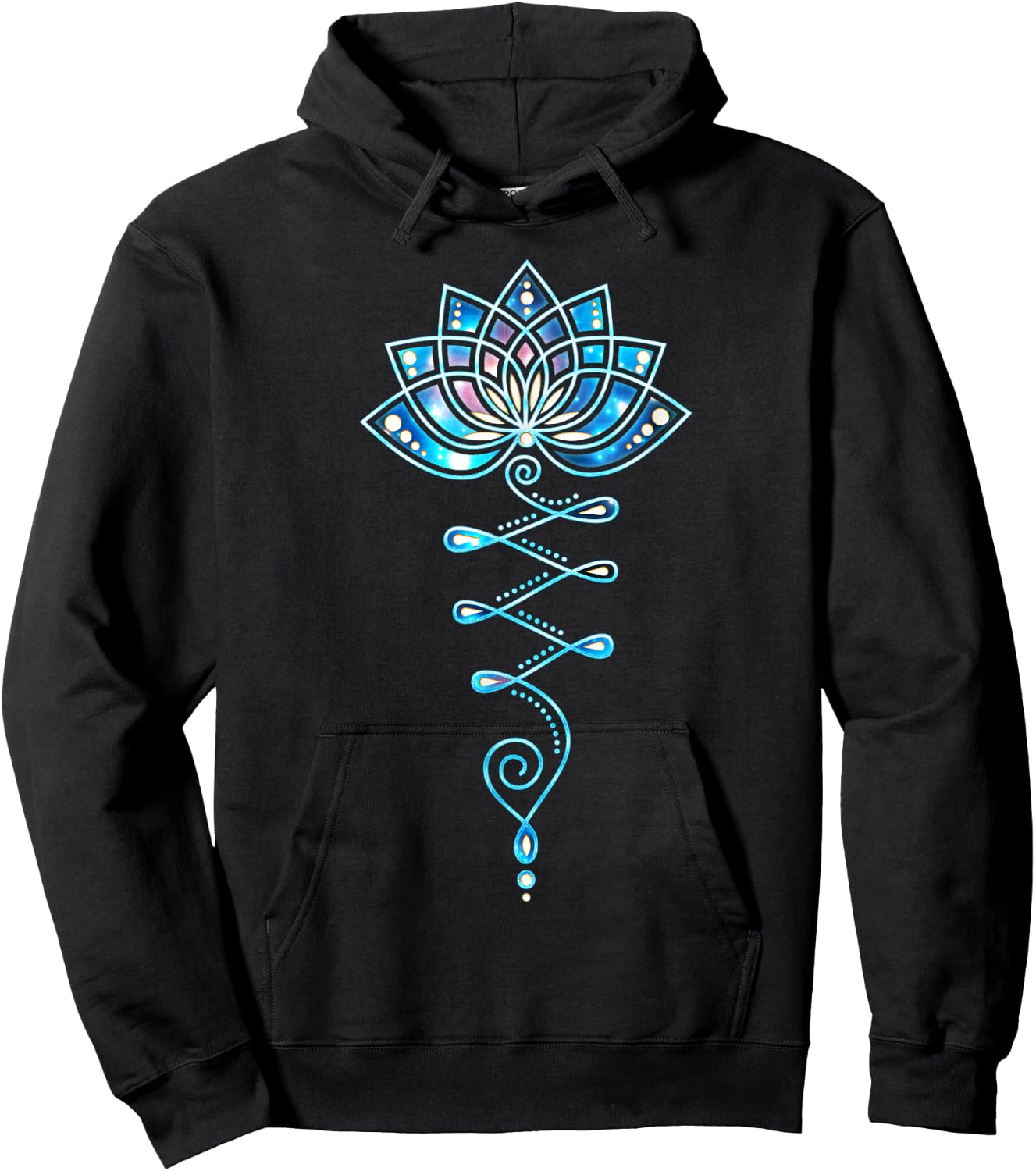 Lotus Flower Unalome Yoga Meditation Awareness Zen Hoodie - Hoodie | Black