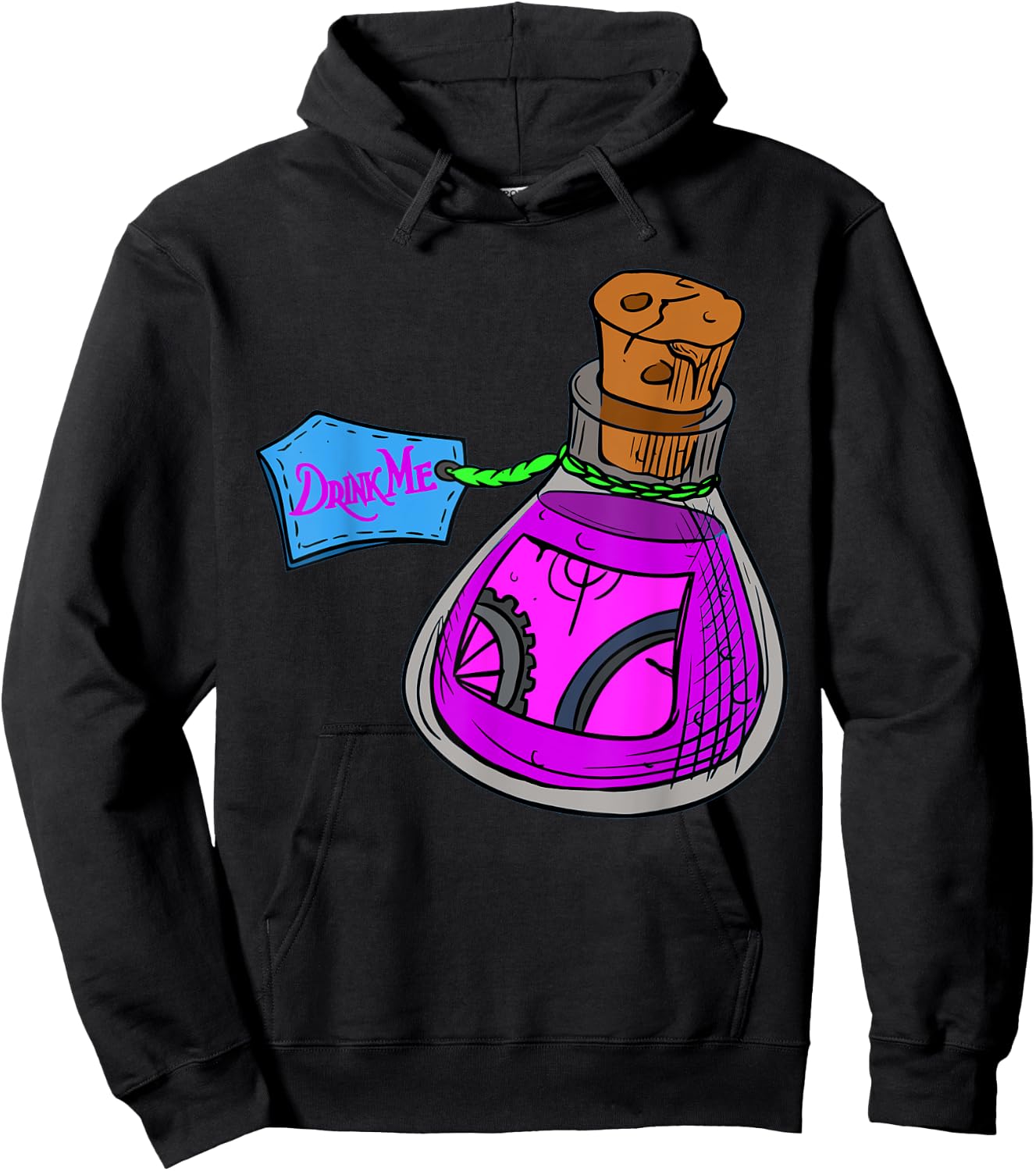 Alice in Wonderland Drink Me Bottle Hoodie - Hoodie | Black