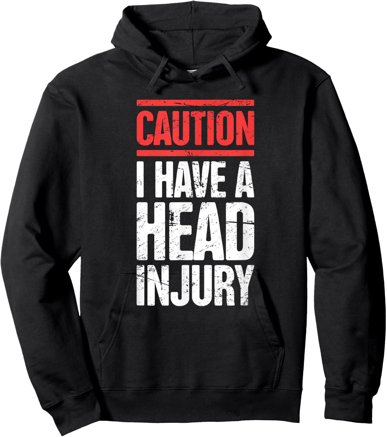 Caution - Funny Head Injury Concussion Hoodie - Hoodie | Black