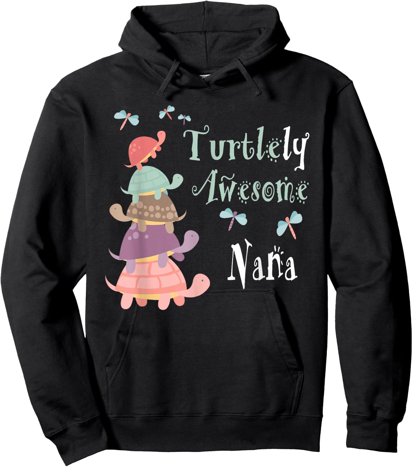 Best Nana Ever - Whimsical Nana With Cute Turtles Hoodie - Hoodie | Black