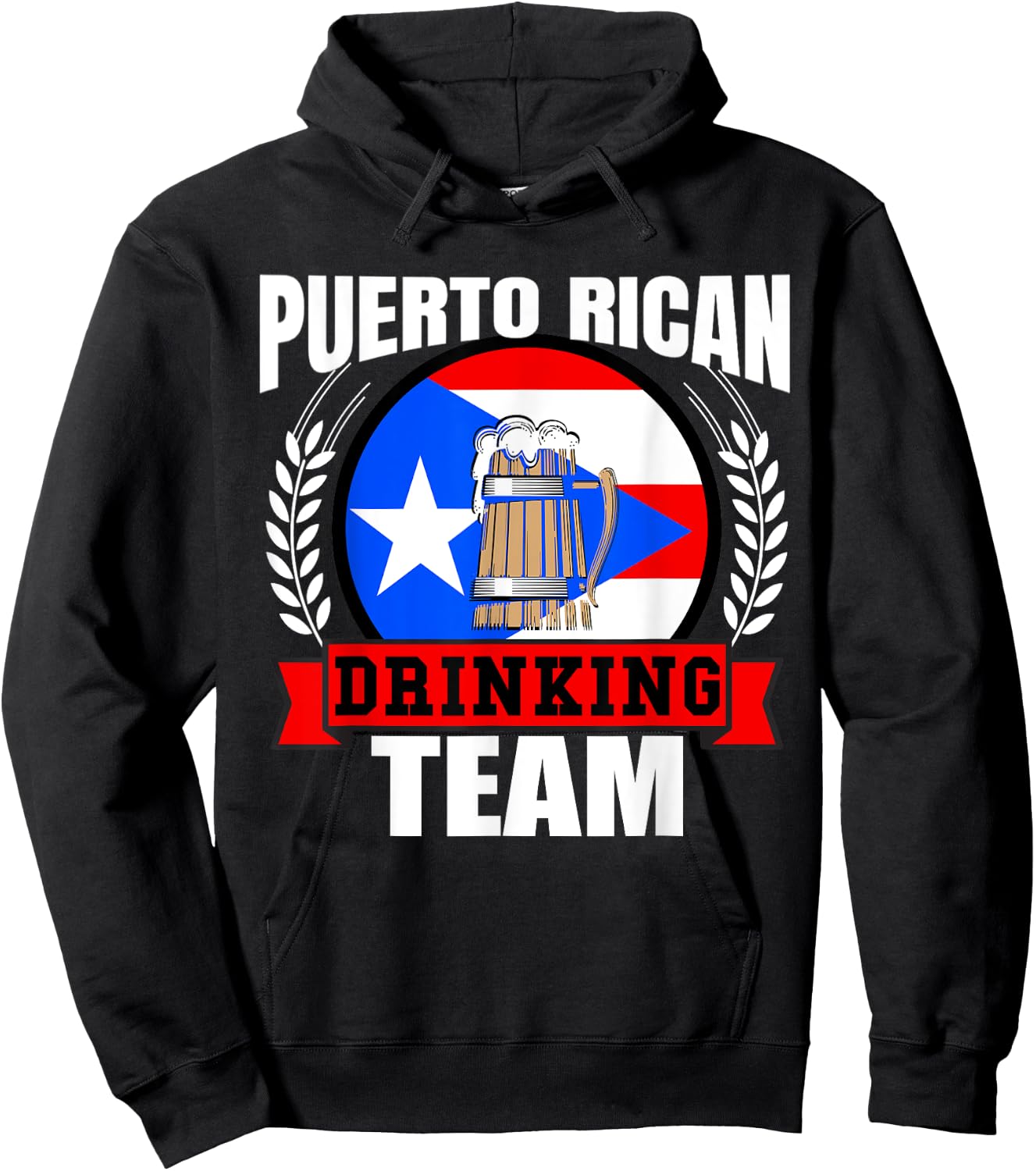 Puerto Rican Drinking Team Puerto Rico Flag Beer Party Gift Hoodie - Hoodie | Black