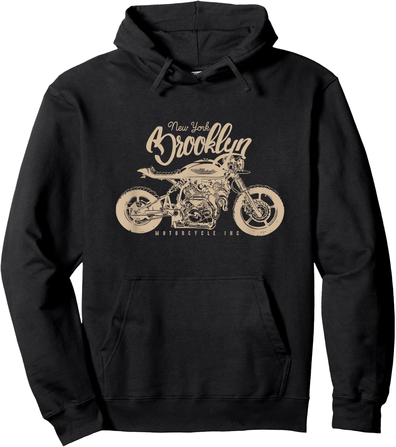 Brooklyn New York Motorcycle Souvenir Shirt Hoodie - Hoodie | Black