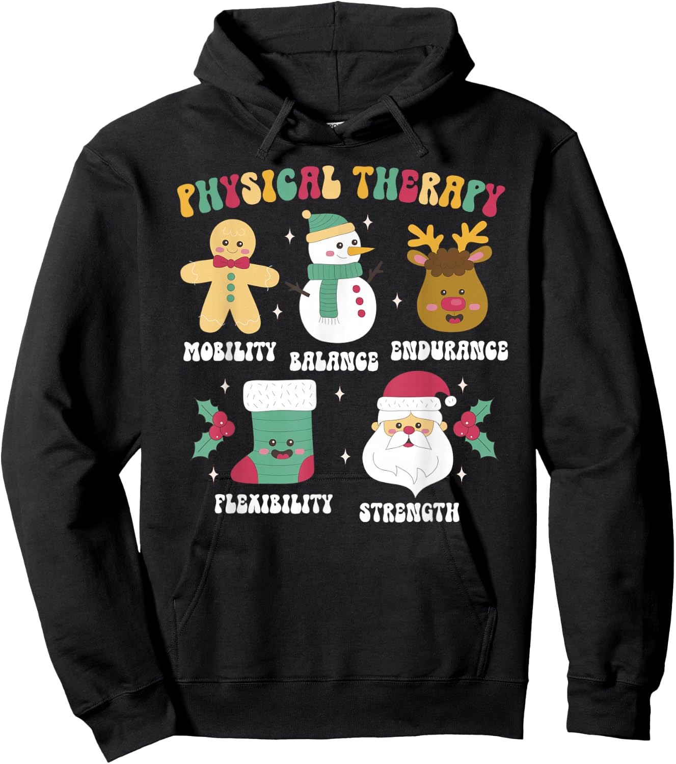 Groovy Physical Therapy Christmas Physical Therapist Xmas Hoodie - Hoodie | Black