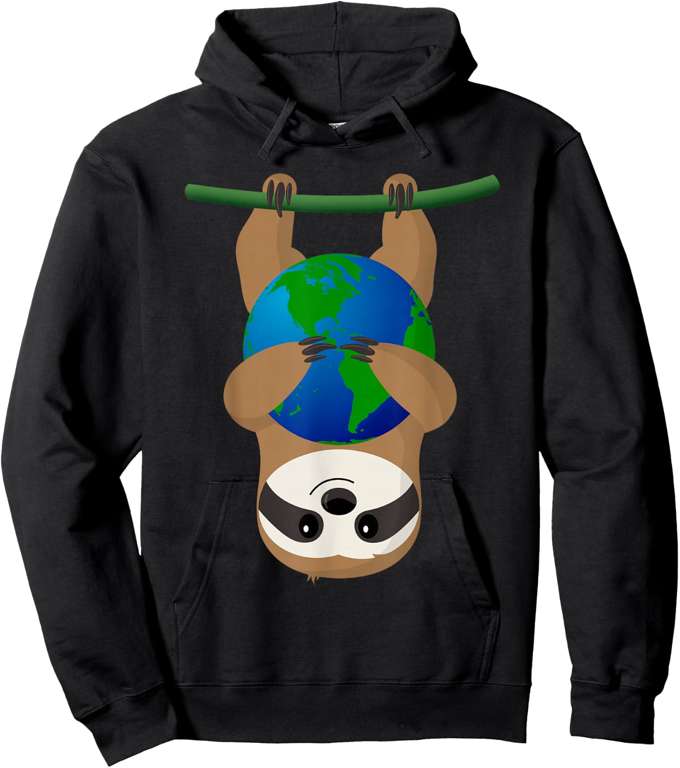 Earth Day Love The Earth Sloth Hoodie - Hoodie | Black