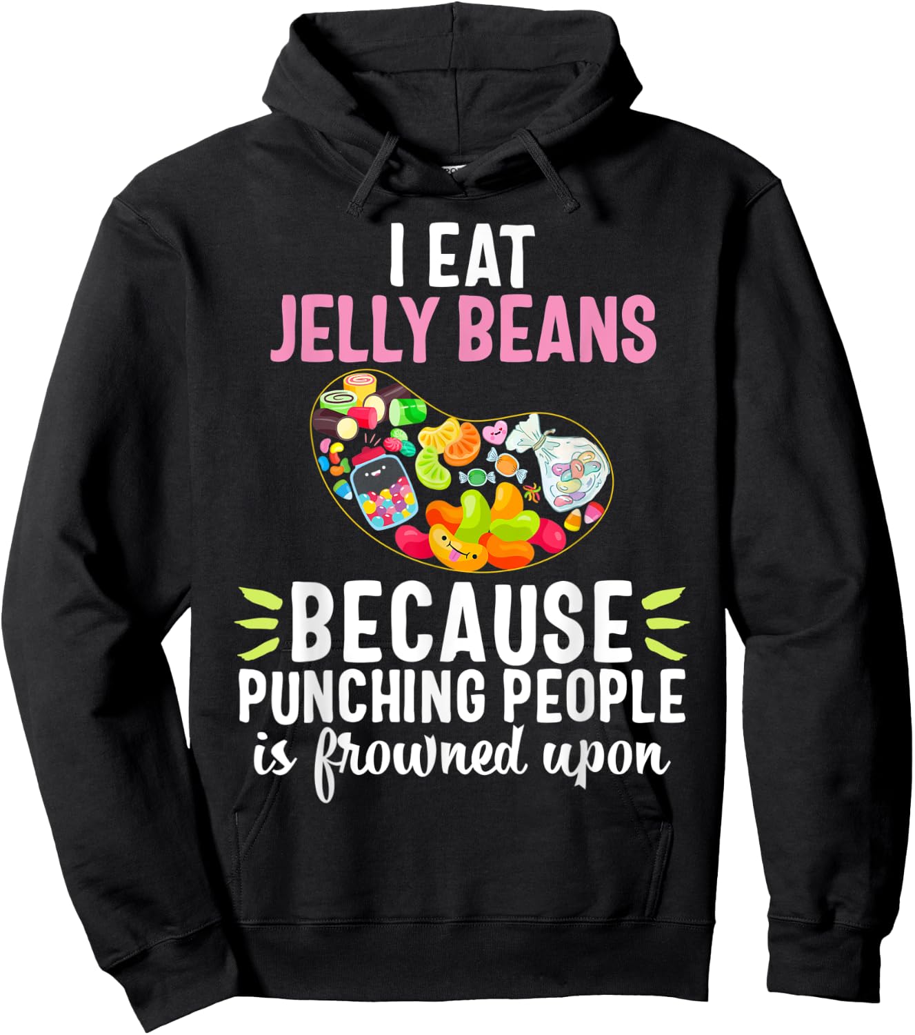 Jelly Bean Soft Sugar Candy Fruity Juicy Kids Gift Hoodie - Hoodie | Black