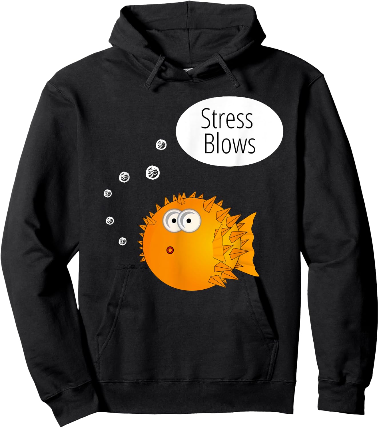 Funny Stress Blows Beach Fishing Gifts Men Kids Girls Hoodie - Hoodie | Black
