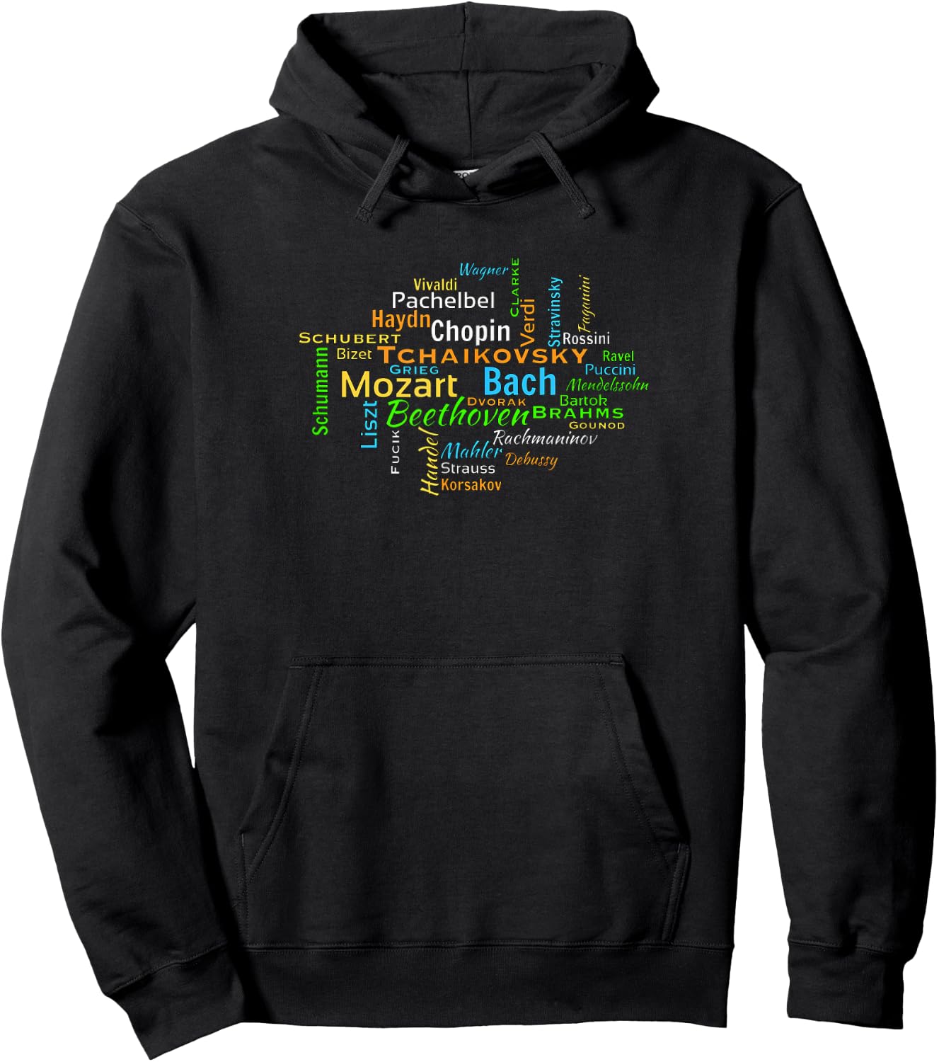 Classical Composers Word Cloud Music Lovers Hoodie - Hoodie | Black