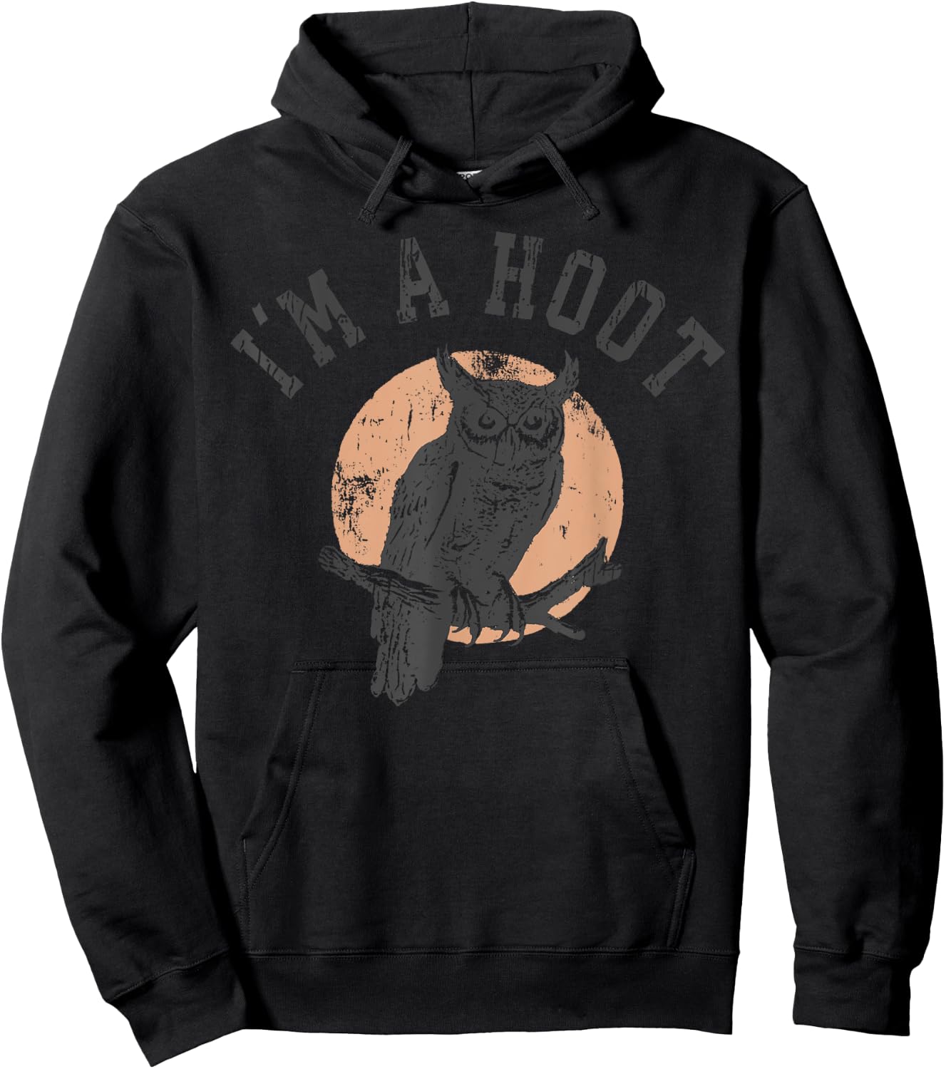 Retro I'm A Hoot Owl Bird Pun Sarcastic Jokes Women Men Hoodie - Hoodie | Black