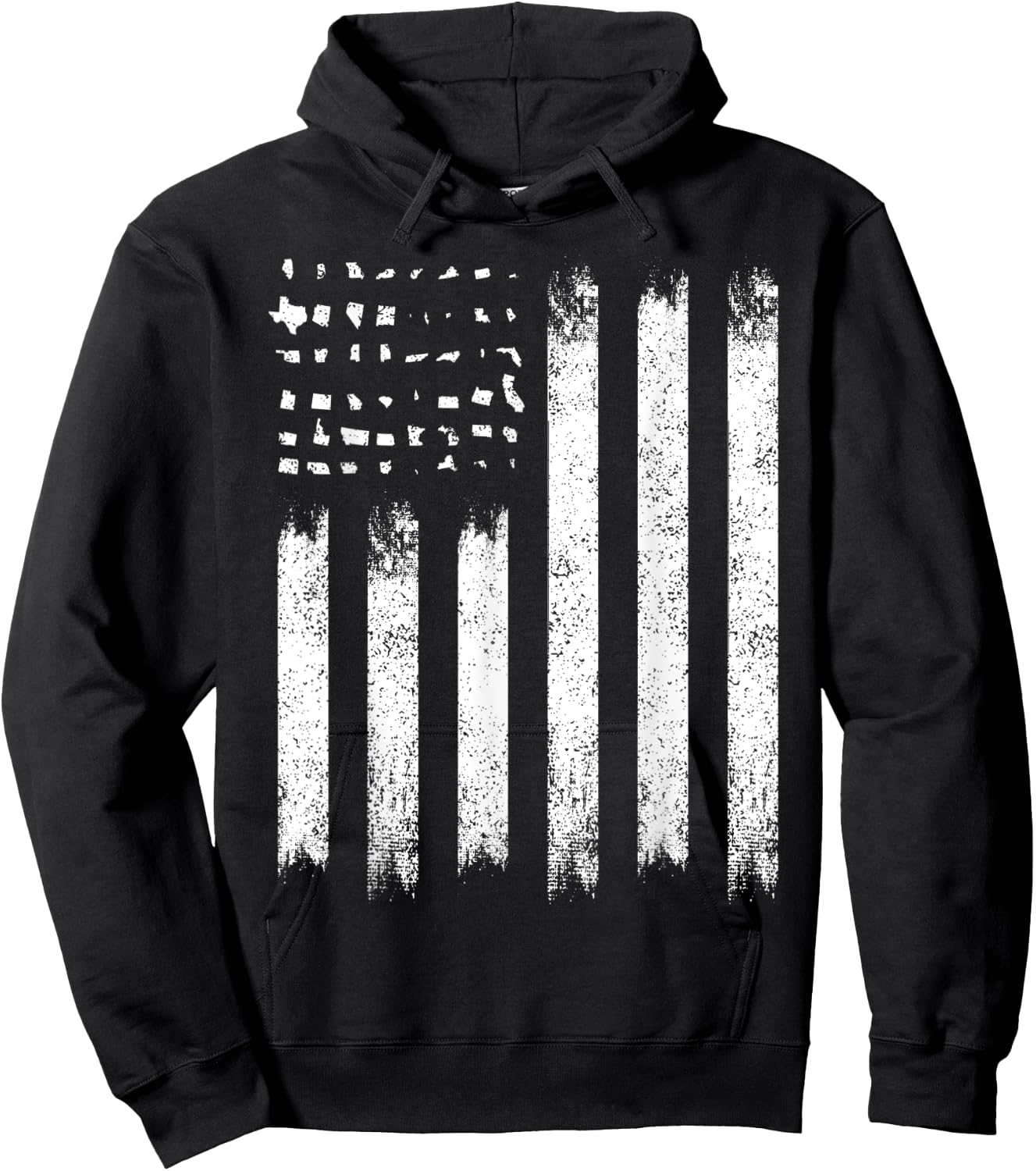Vintage American Flag USA Patriotic gift Flags Hoodie - Hoodie | Black