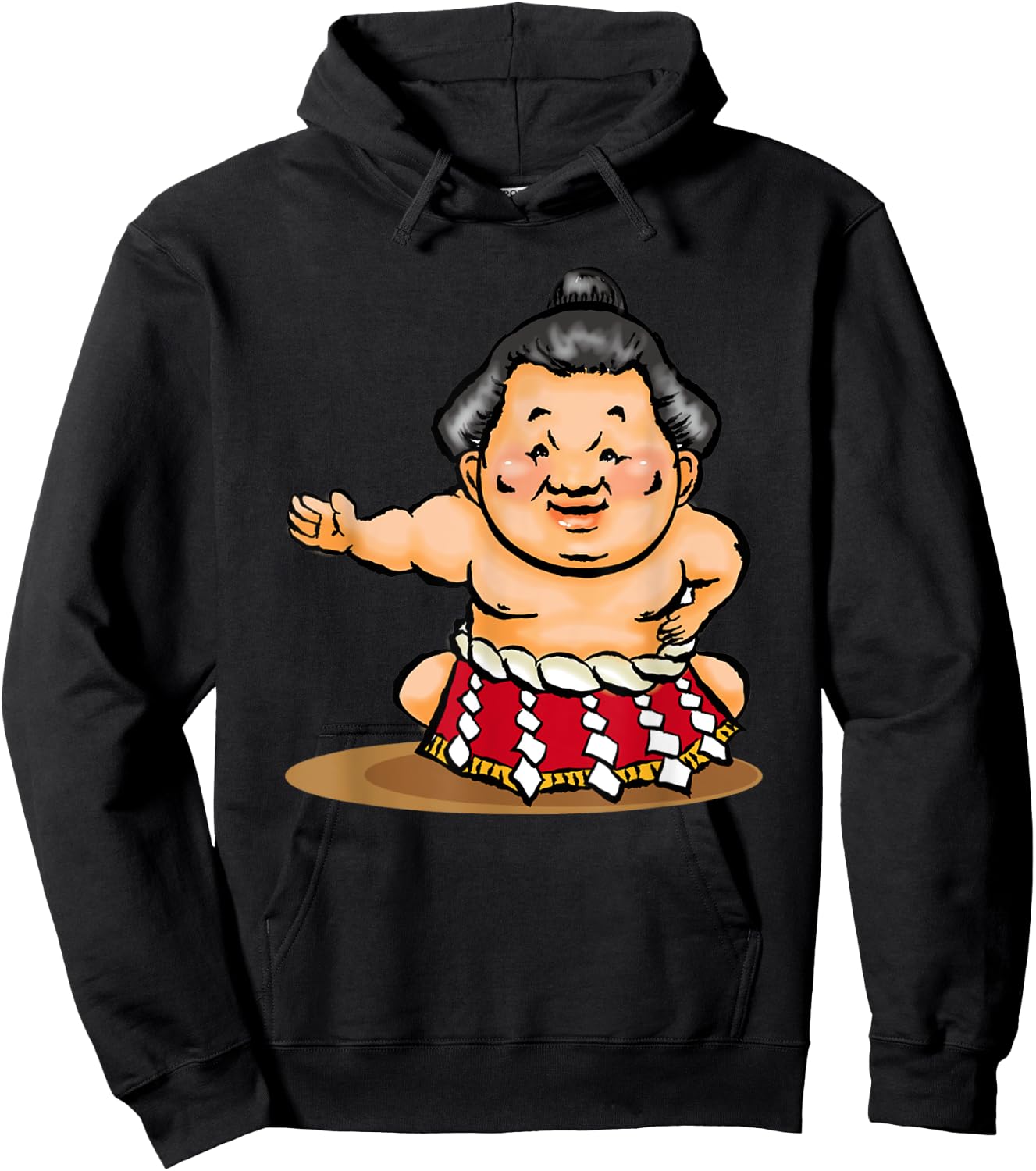 UGLY CUTE SUMO WRESTLER Shirt Zen Japan Culture Kawaii Anime Hoodie - Hoodie | Black