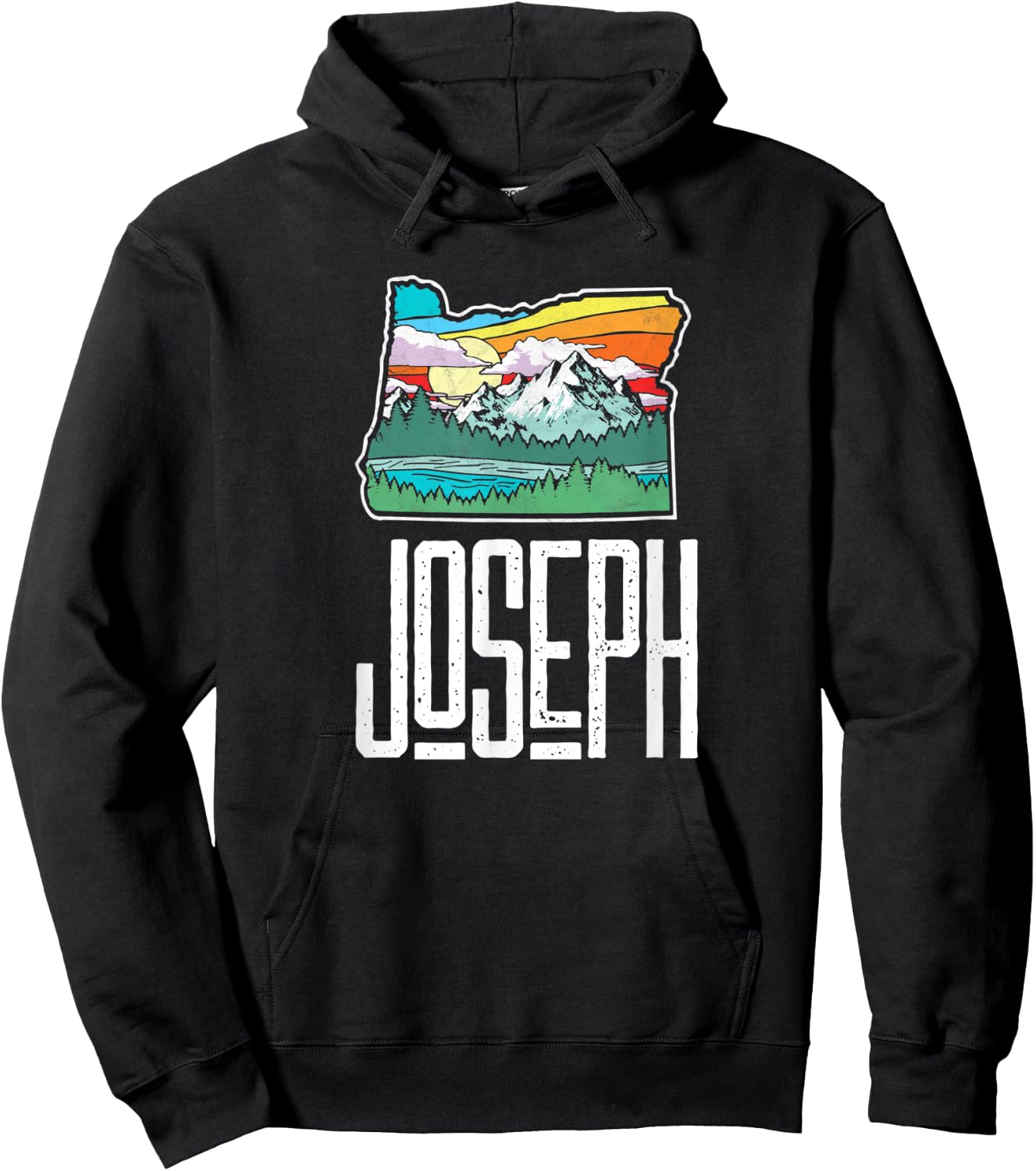 Joseph Vintage Oregon Nature & Outdoors Retro Graphic Hoodie - Hoodie | Black