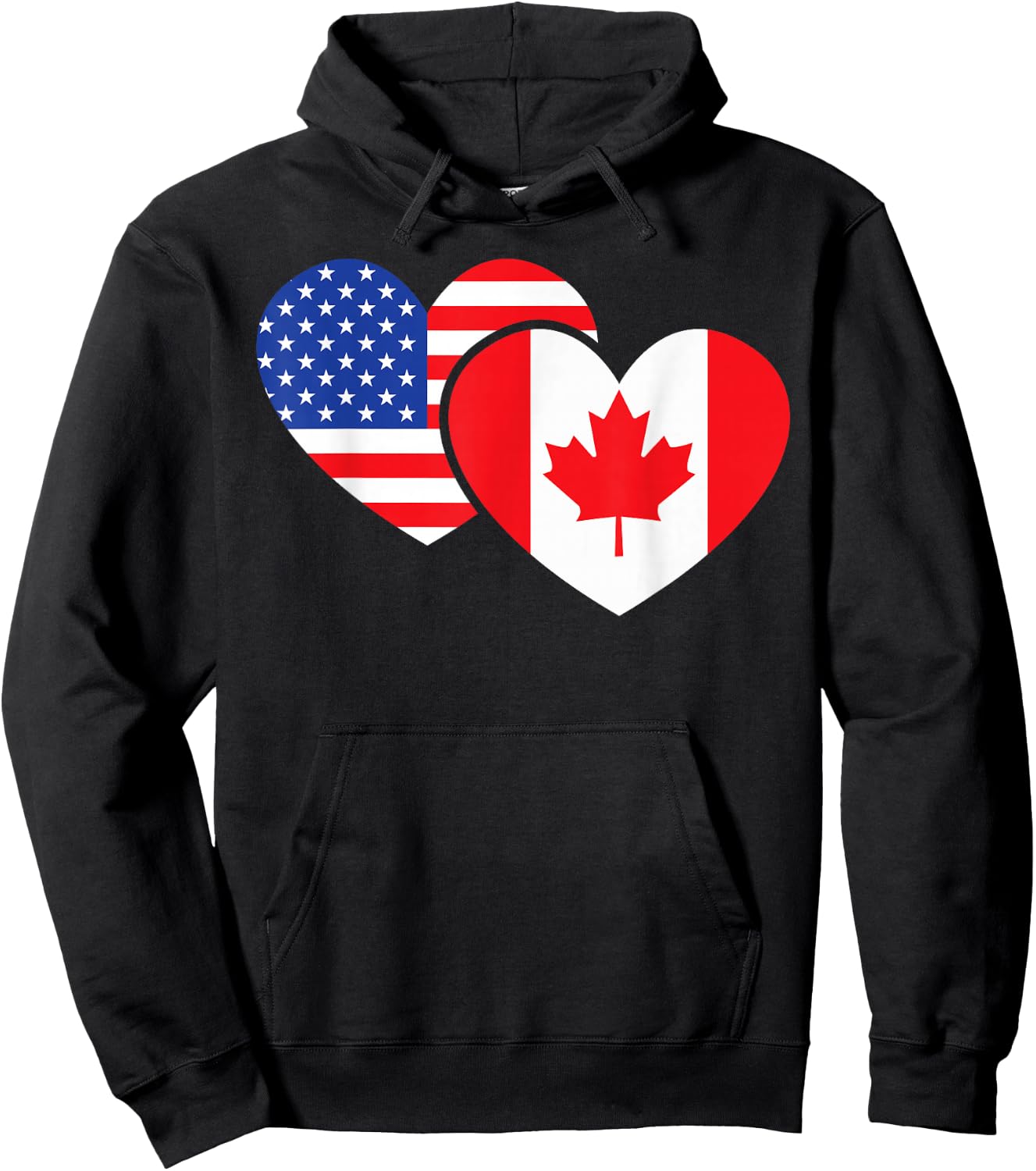 Friendship I Love Canada American Heart Cool Hoodie - Hoodie | Black