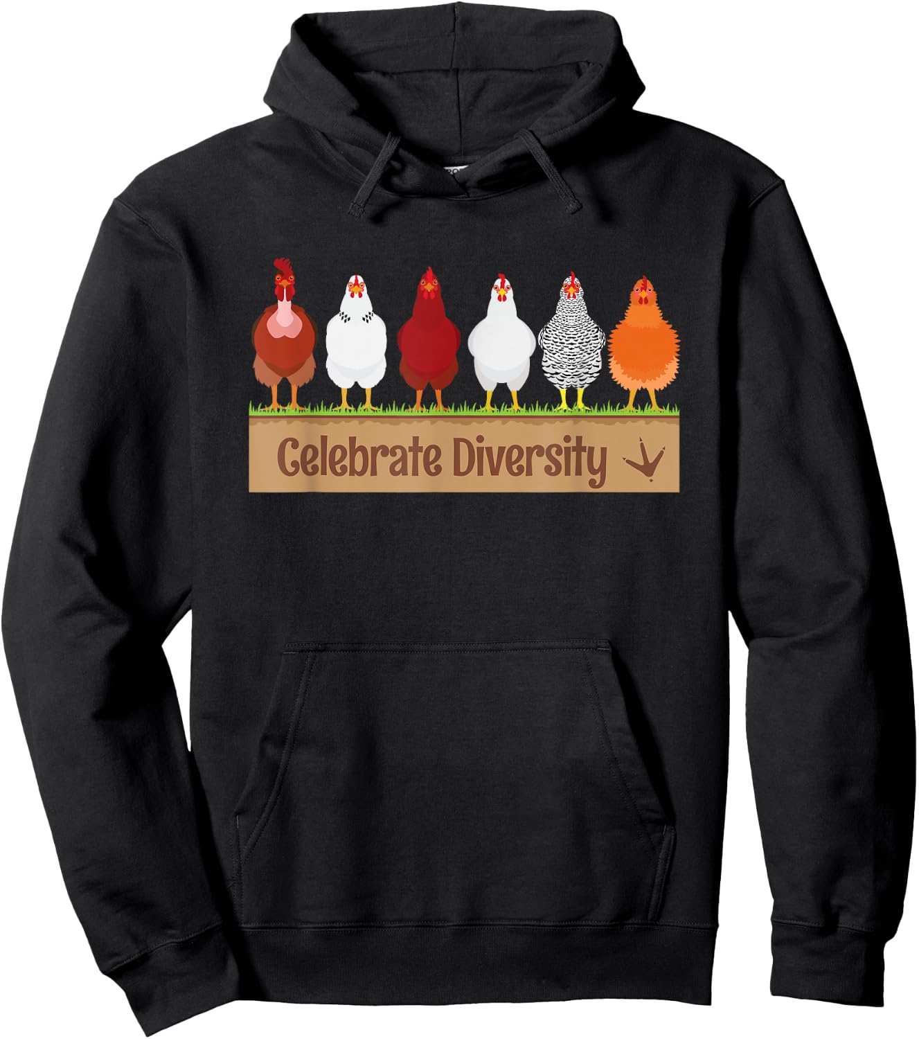 Celebrate Diversity Shirt for Chicken Lovers | Funny Chicken Hoodie - Hoodie | Black