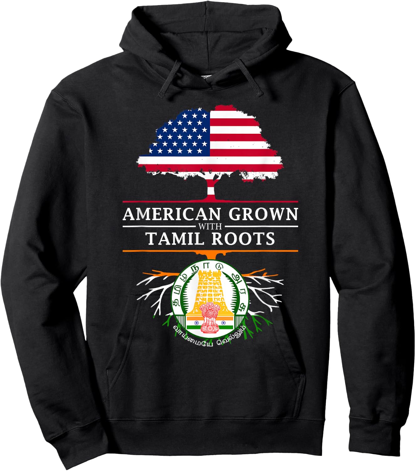 American Grown Tamil Roots - Tamil Nadu Hoodie - Hoodie | Black