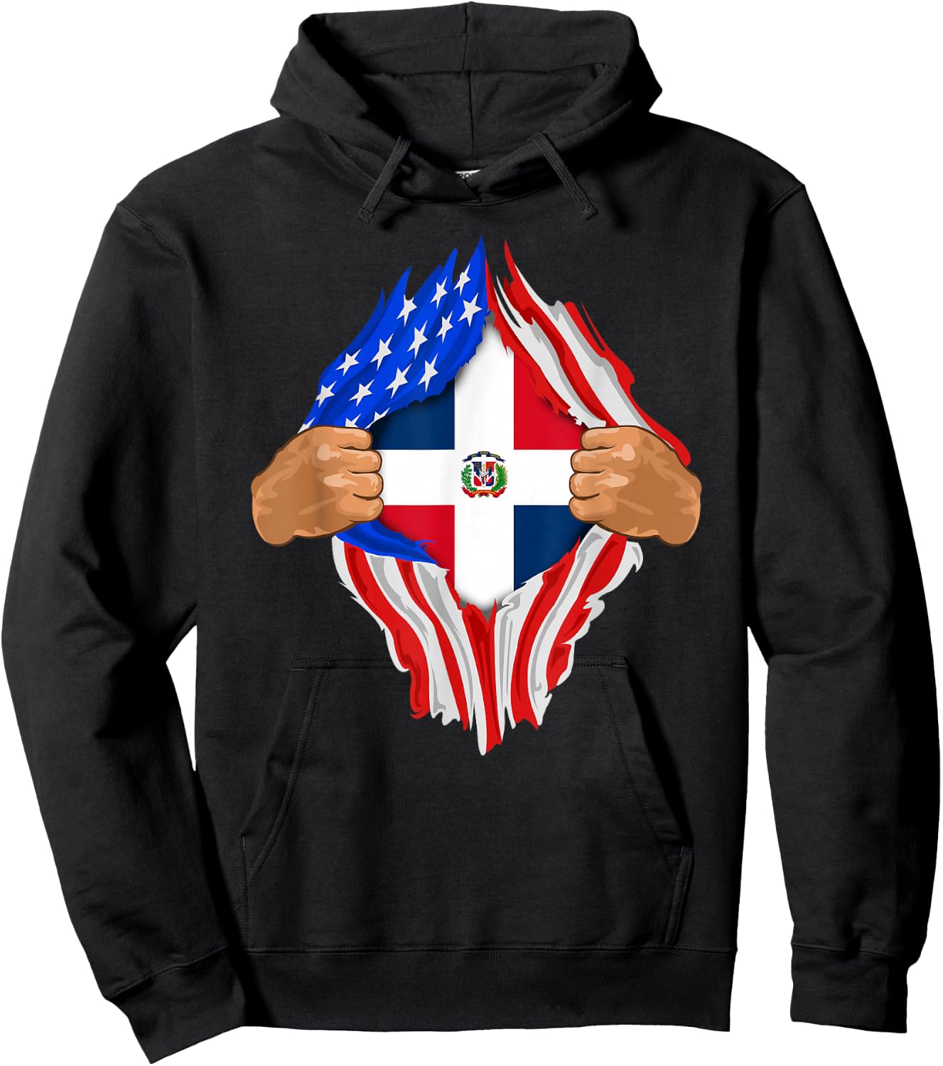 Dominican Blood Inside Me Dominican Republic Flag Gift Hoodie - Hoodie | Black