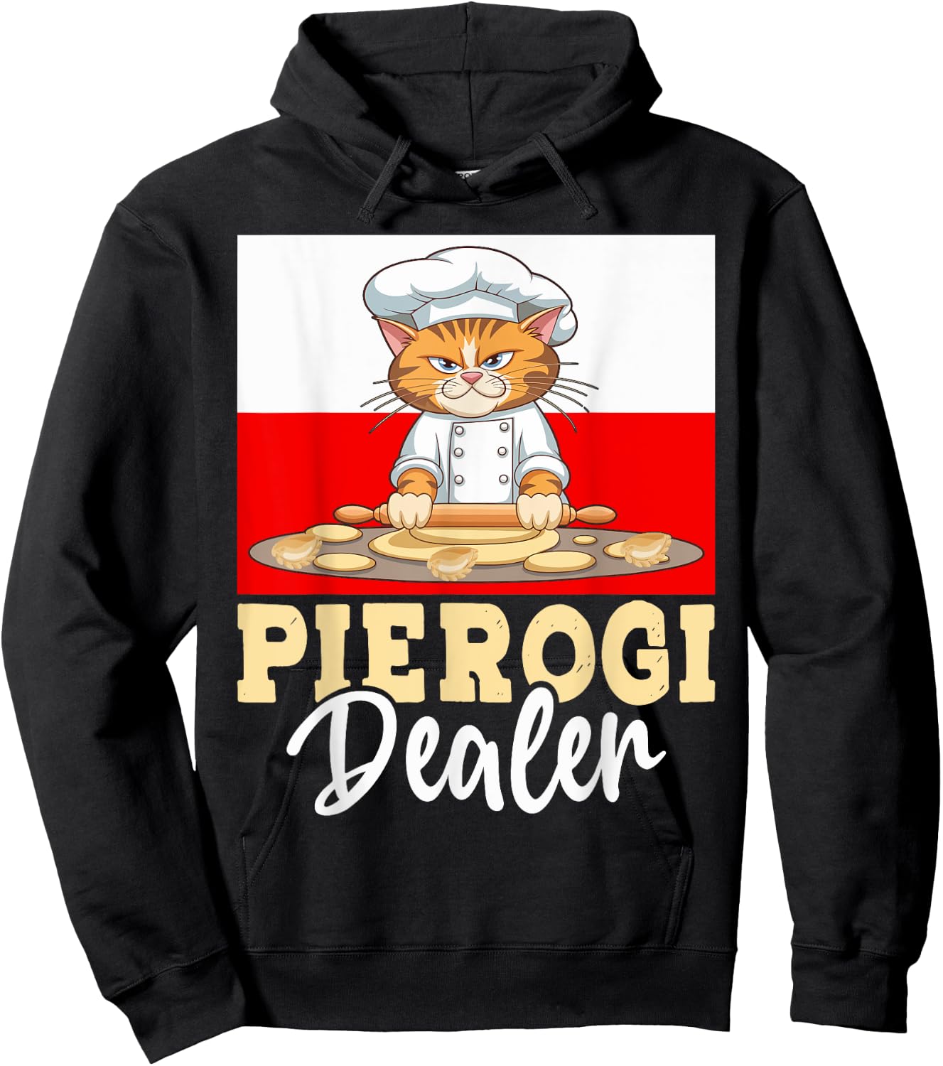 Pierogi Dealer Cat Foodie Traditional Polish Food Lover Women Hoodie - Hoodie | Black