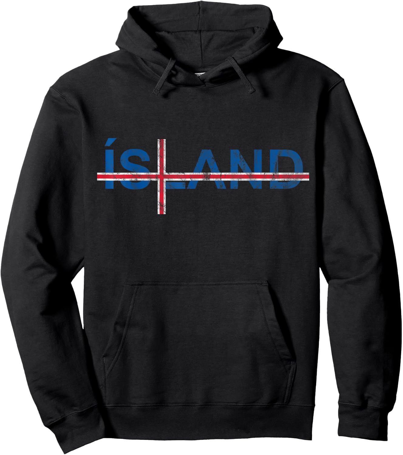 Icelandic Flag Scandinavian Cross Travel Iceland Hoodie - Hoodie | Black