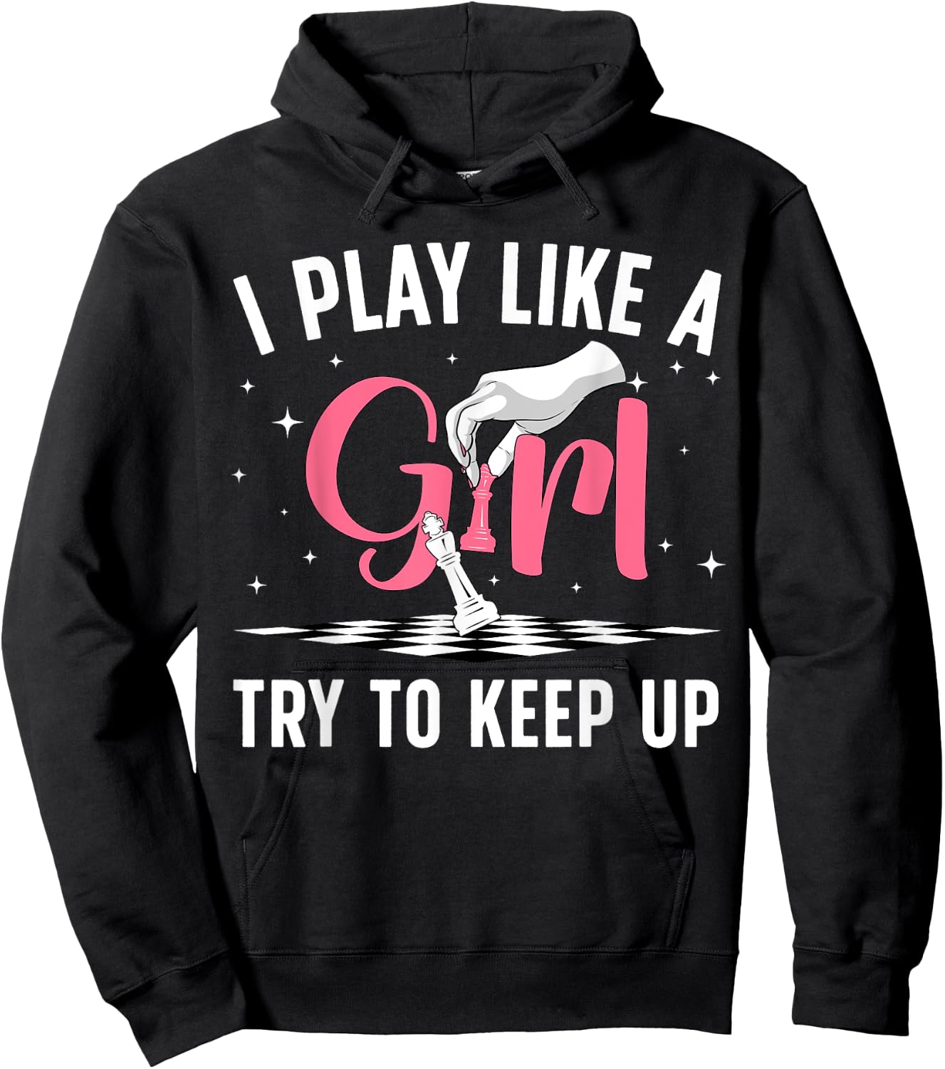 Cool Chess Art Girls Kids Chess Lover Chess Player Hoodie - Hoodie | Black