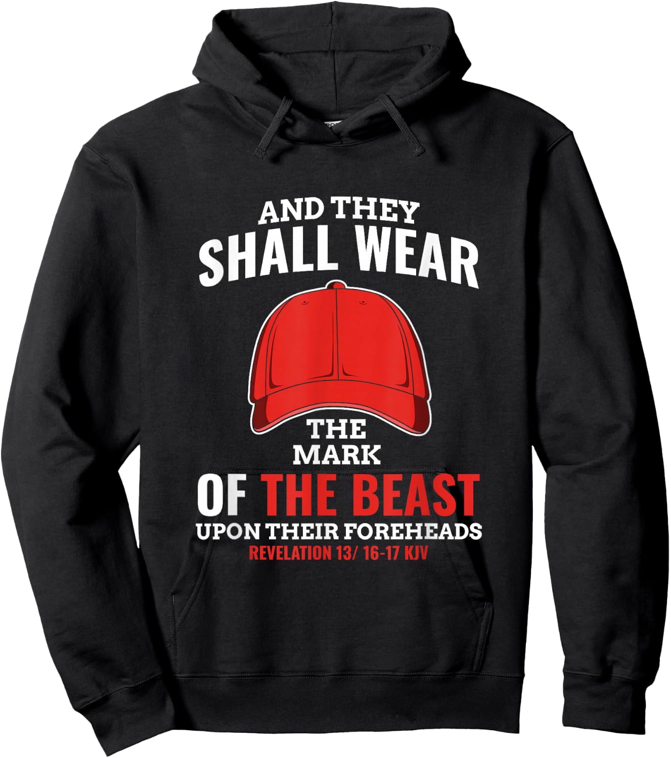 Funny Anti Trump Mark of The Beast Red Hat Liberal Gift Small Hoodie - Hoodie | Black