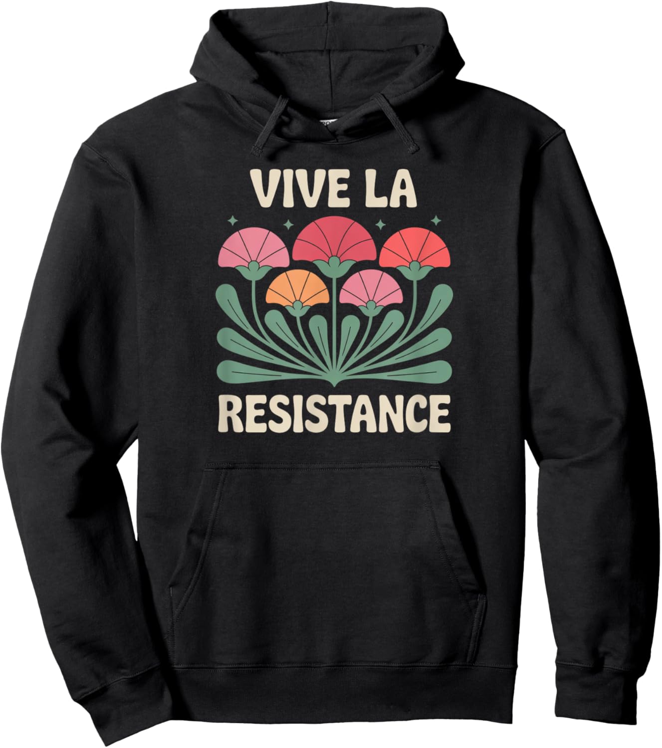 Vive La Resistance Feminist Retro Vintage Hoodie - Hoodie | Black