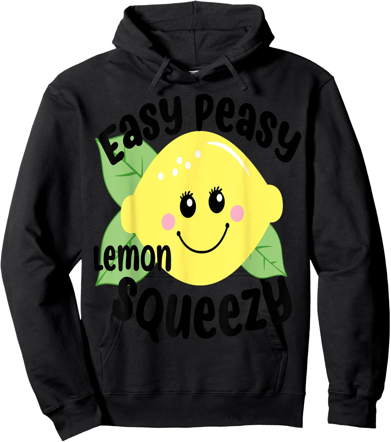 EASY PEASY LEMON SQUEEZY FUN SUMMERTIME LEMONADE LOVER GIFT Women Girls Kids Hoodie - Hoodie | Black